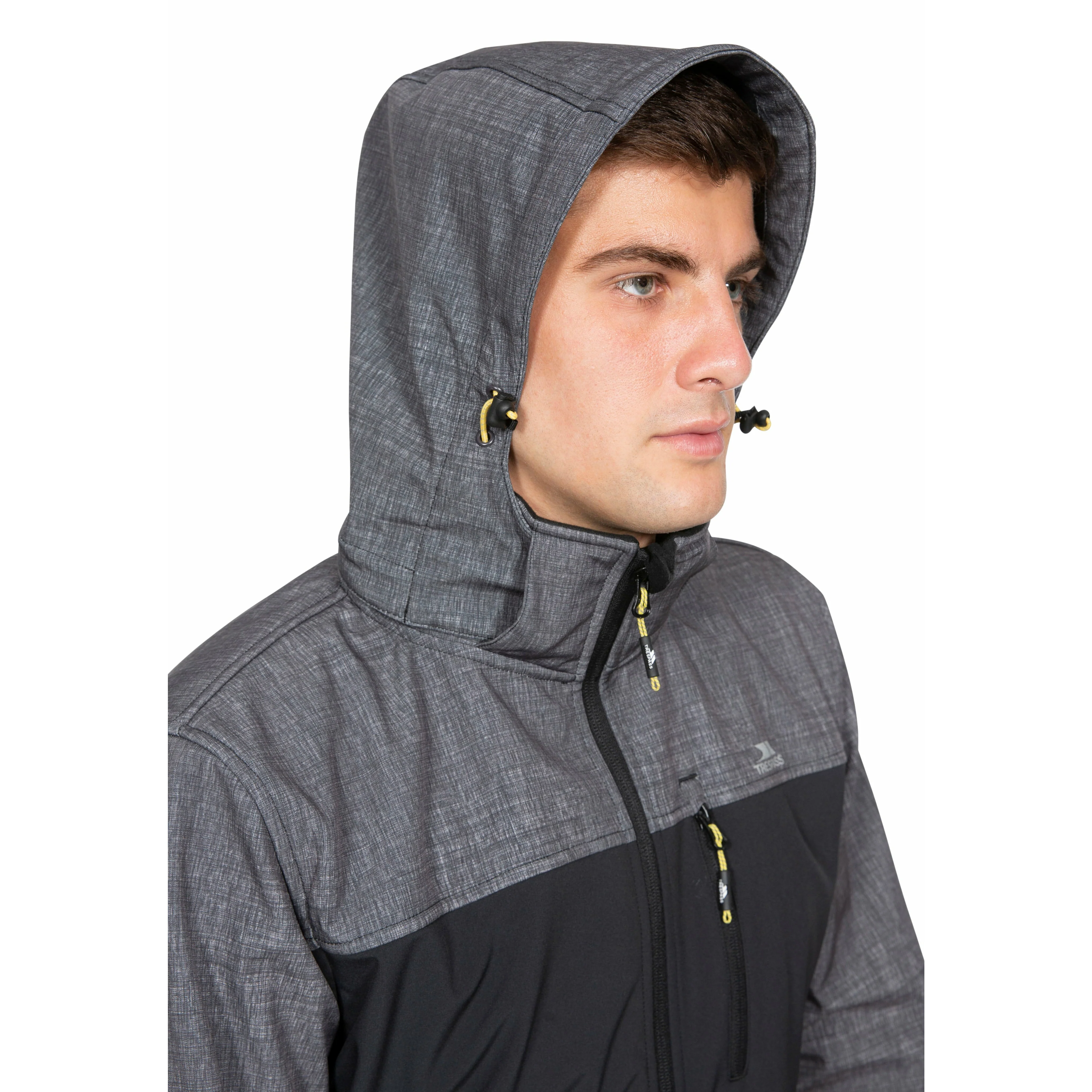 Abbott Men's Breathable Softshell Jacket in Dark Grey Marl - Image 6