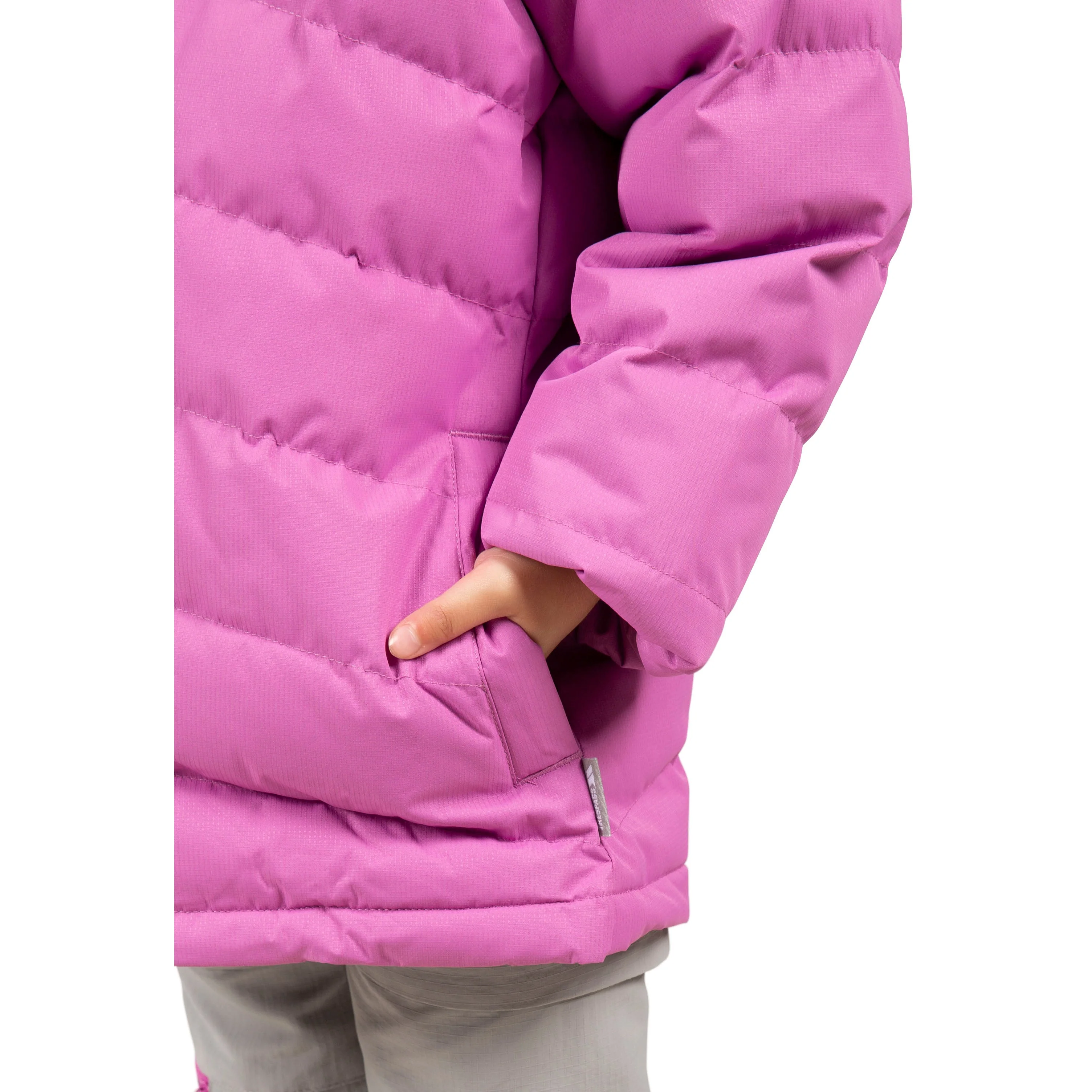 Amira Girls' Hooded Padded Jacket in Deep Pink - Image 4