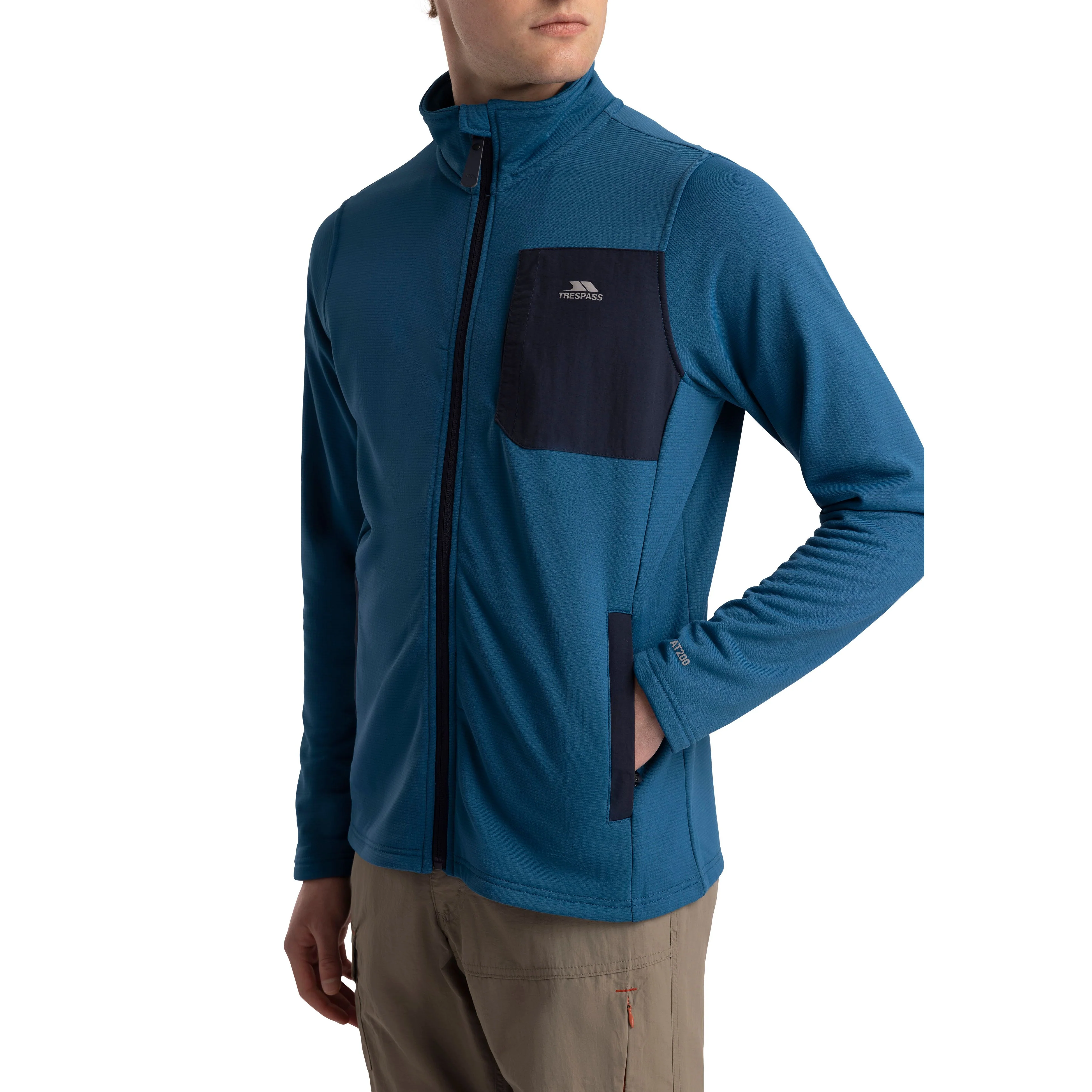 Arranfore Men's Full Zip Fleece in Bondi Blue - Image 3