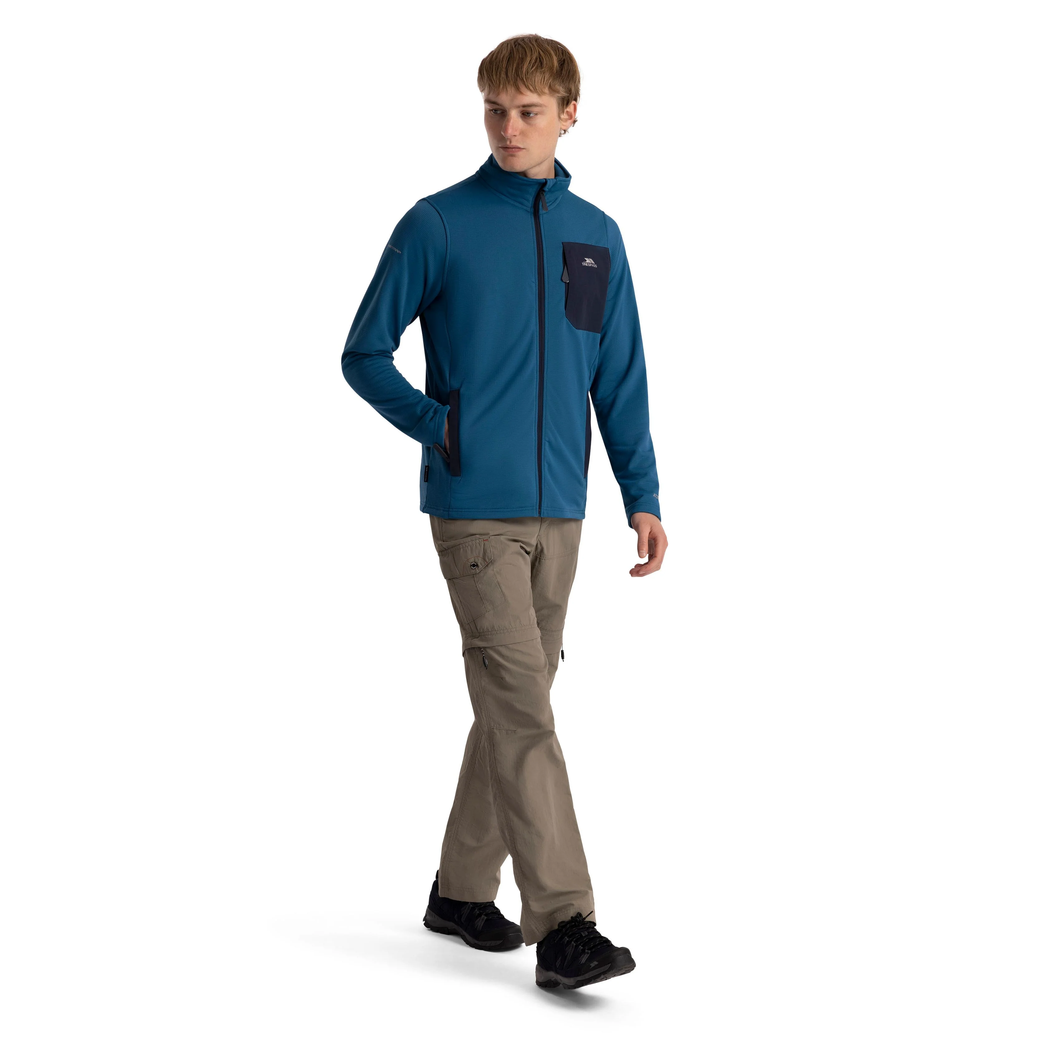 Arranfore Men's Full Zip Fleece in Bondi Blue - Image 4