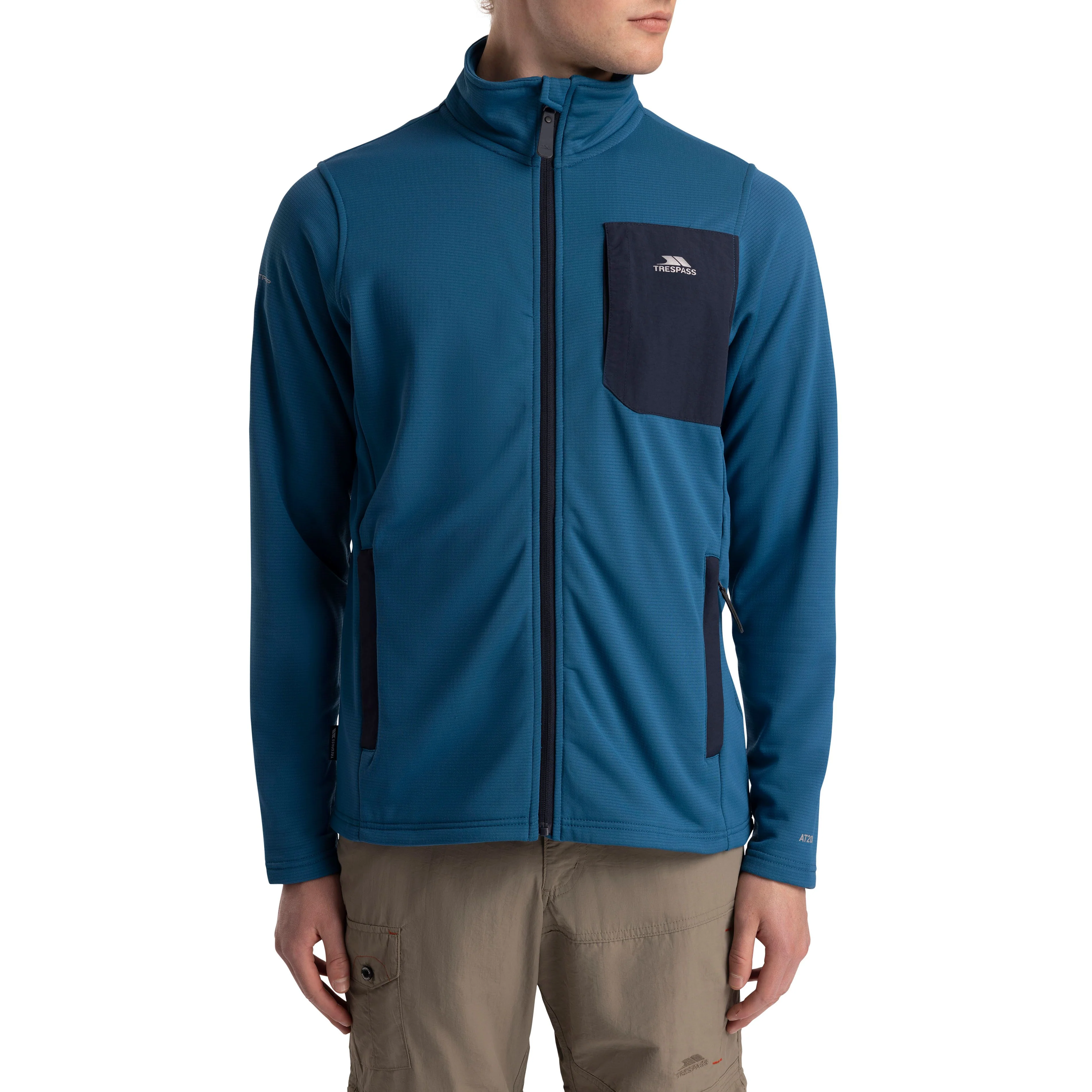 Arranfore Men's Full Zip Fleece in Bondi Blue - Image 7