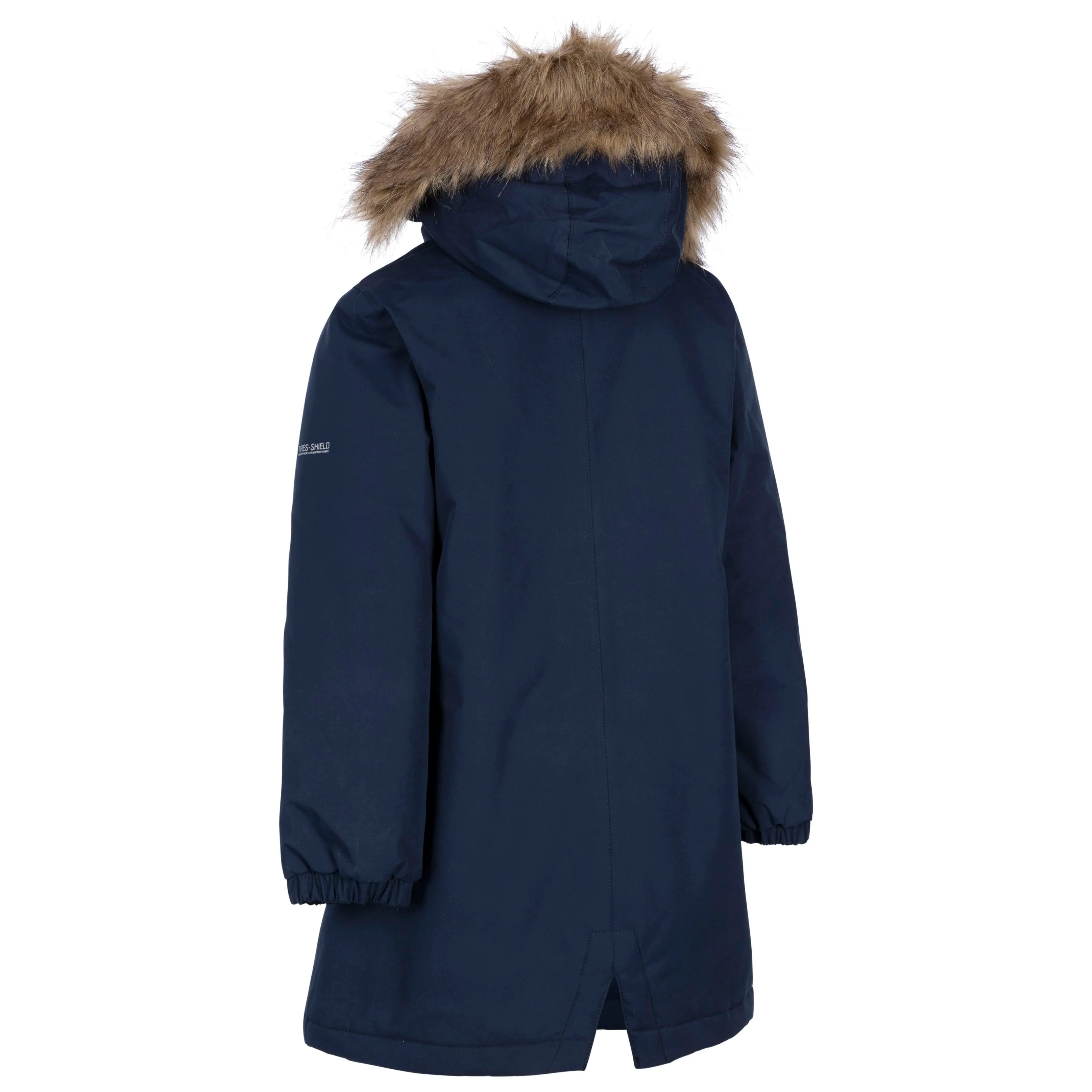 Astound Girls Padded Waterproof Rain Jacket in Navy - Image 2