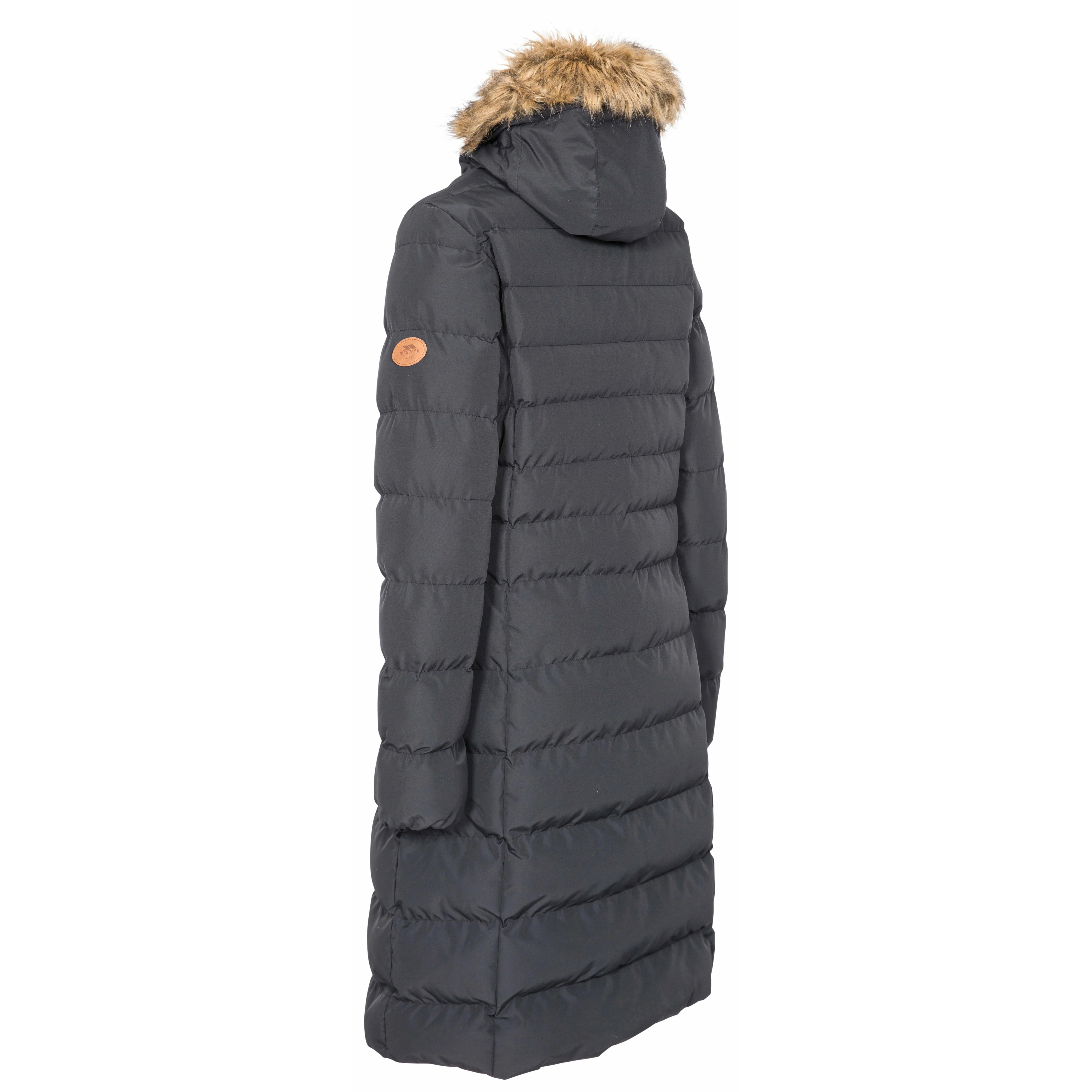 Audrey Women's Padded Long Length Jacket in Black - Image 7