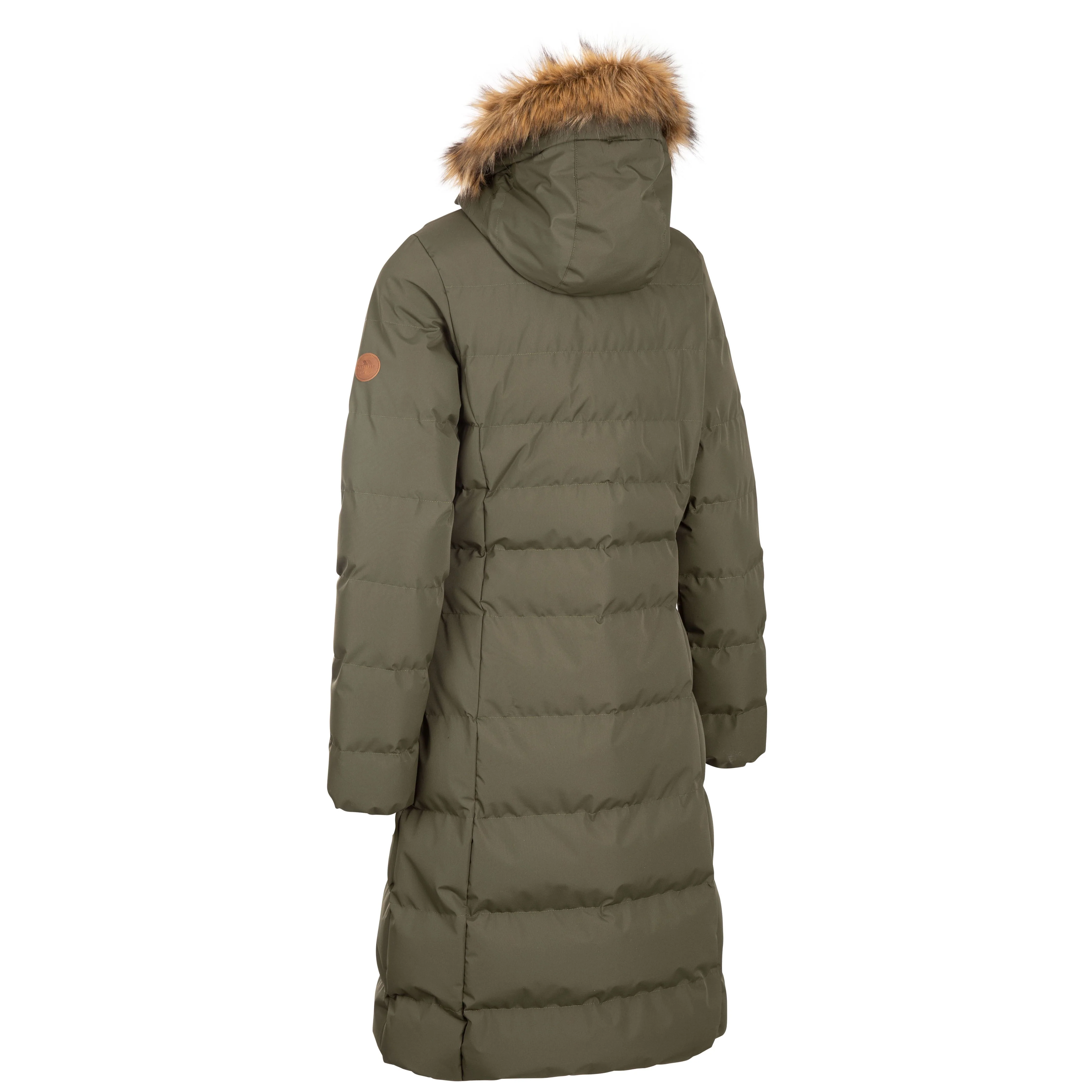 Audrey Women's Padded Long Length Jacket in Dark Vine - Image 8