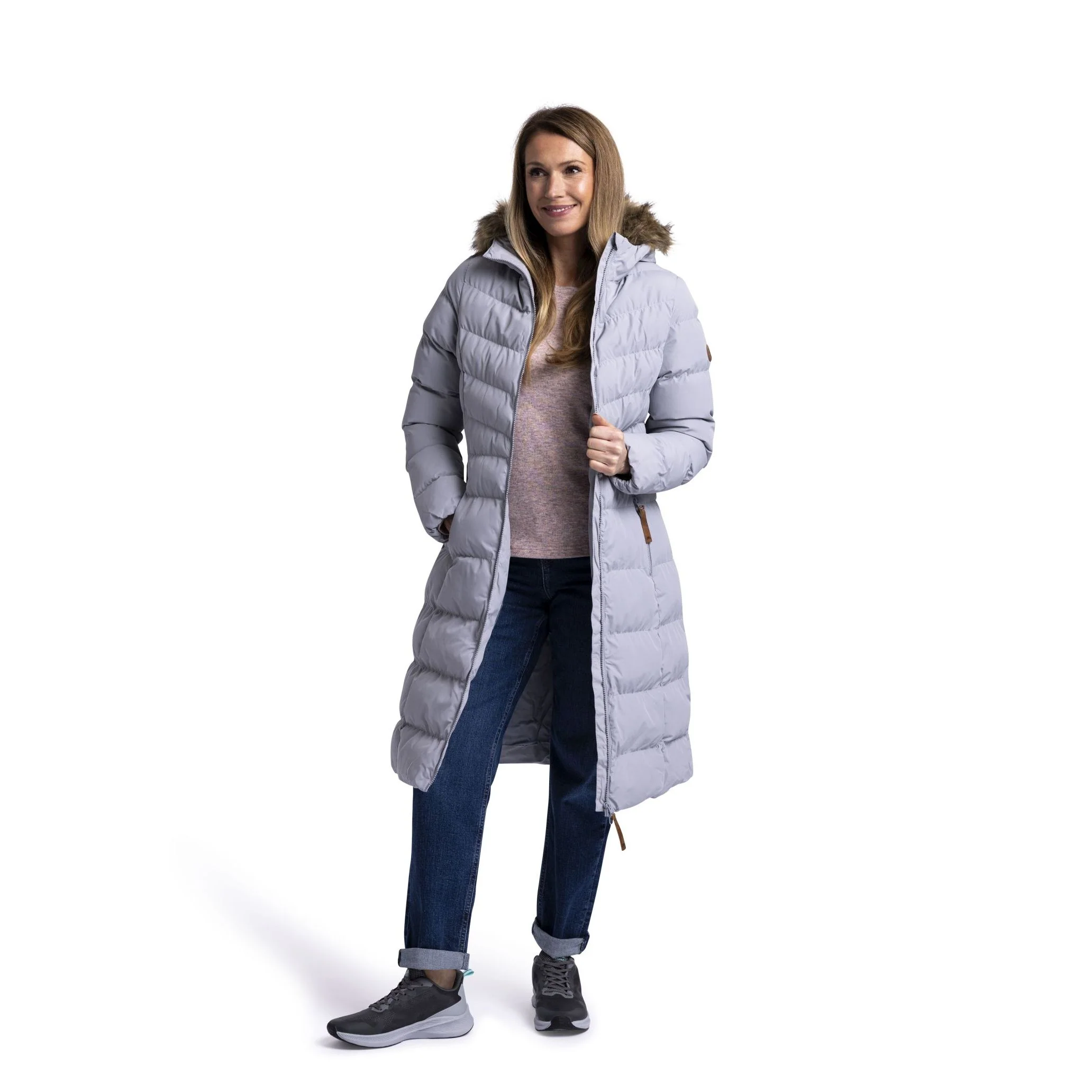 Audrey Women's Padded Long Length Jacket in Platinum - Image 2