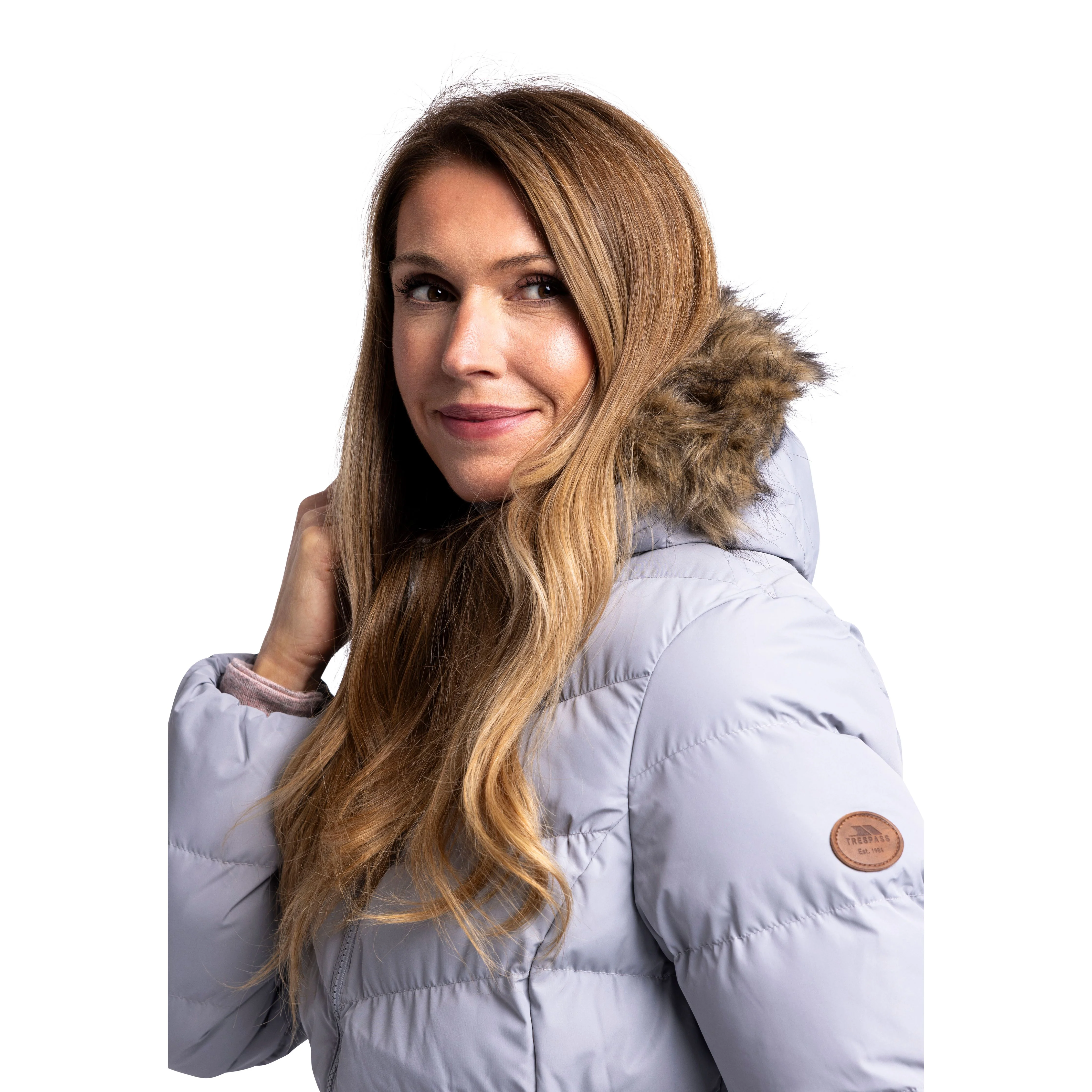 Audrey Women's Padded Long Length Jacket in Platinum - Image 5