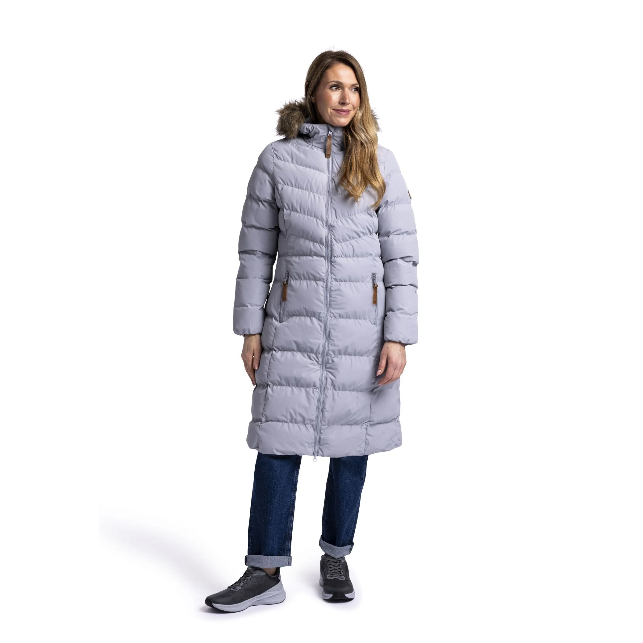 Audrey Women's Padded Long Length Jacket in Platinum - Image 6