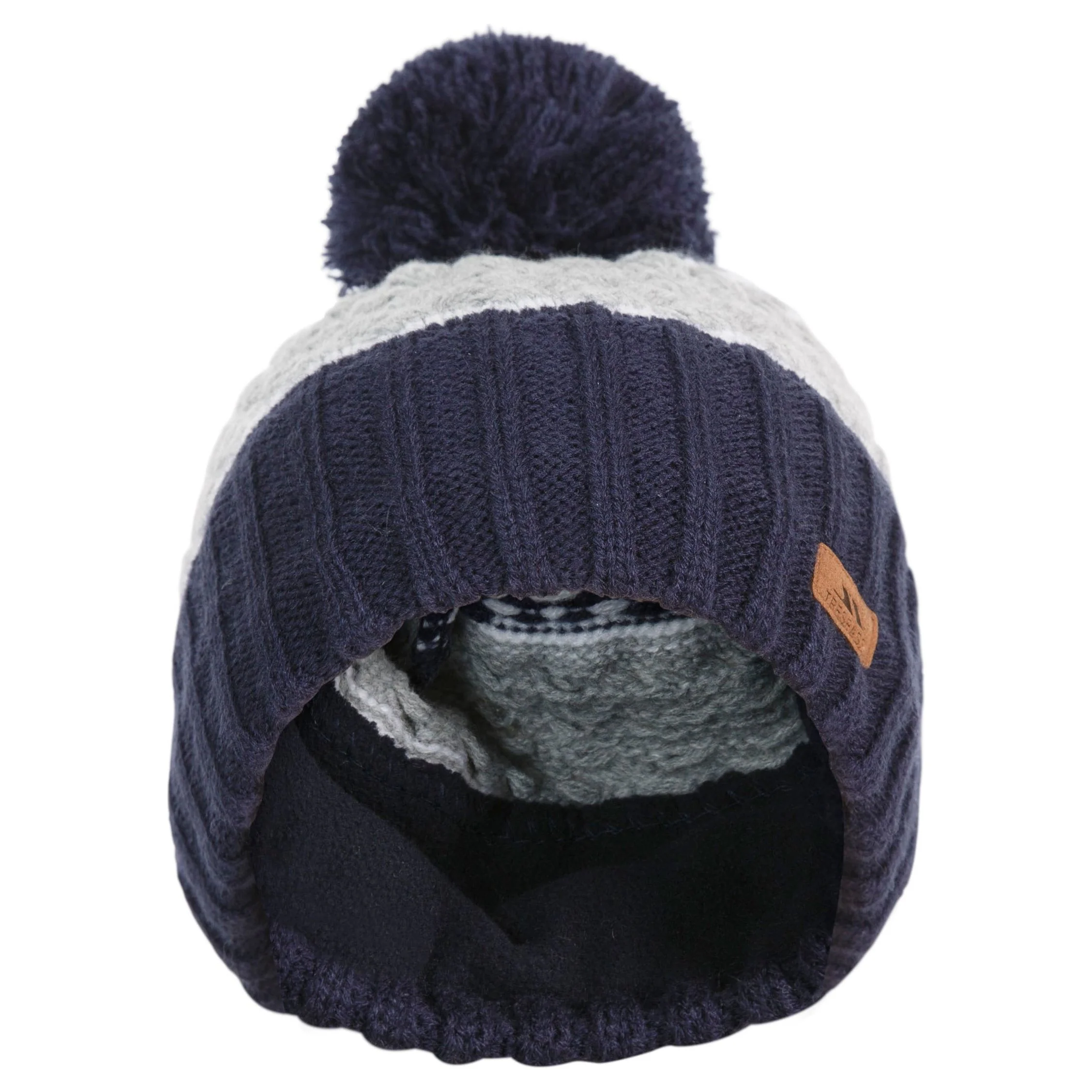 Axel Kids Lined Kids Knitted Hat in Navy - Image 4