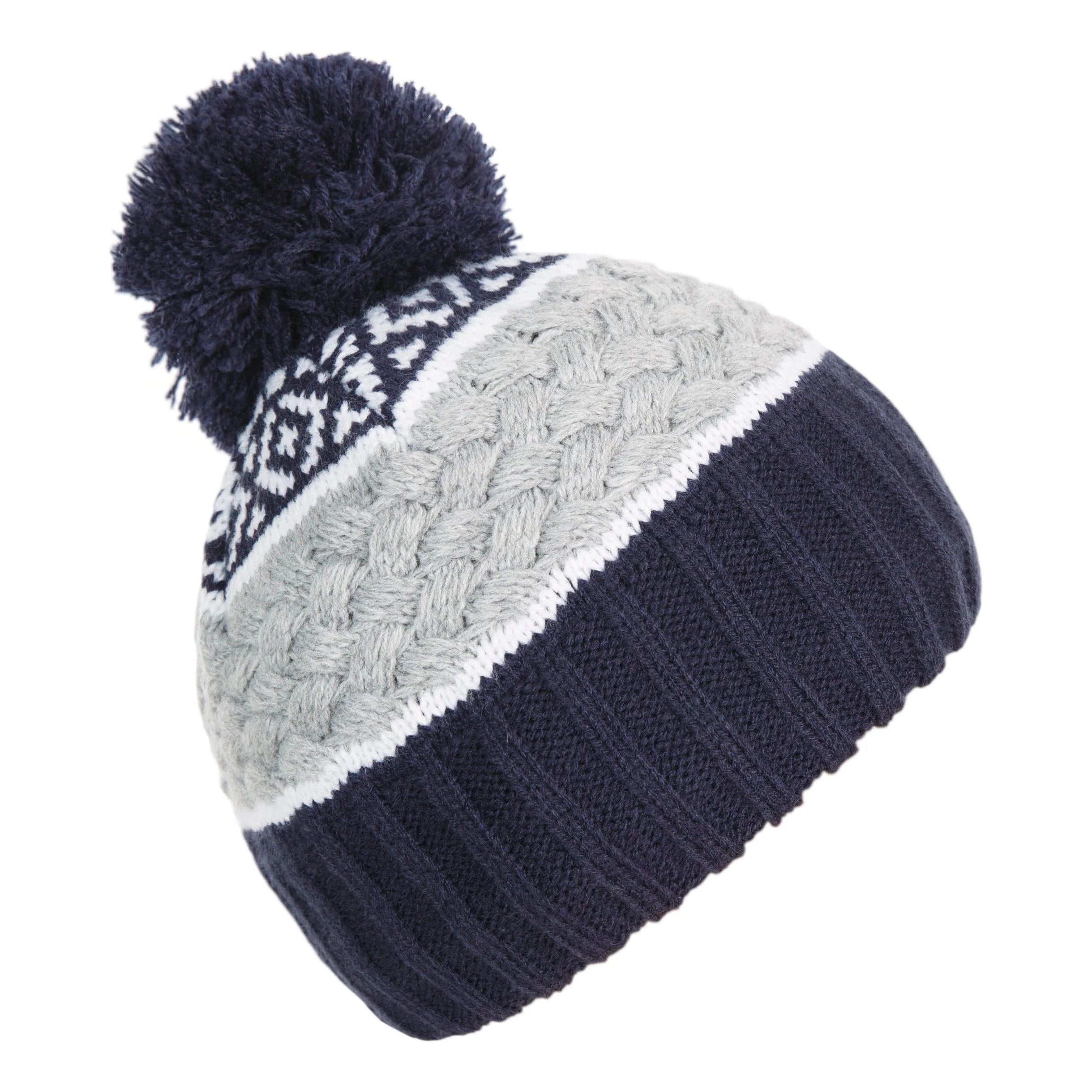 Axel Kids Lined Kids Knitted Hat in Navy - Image 5