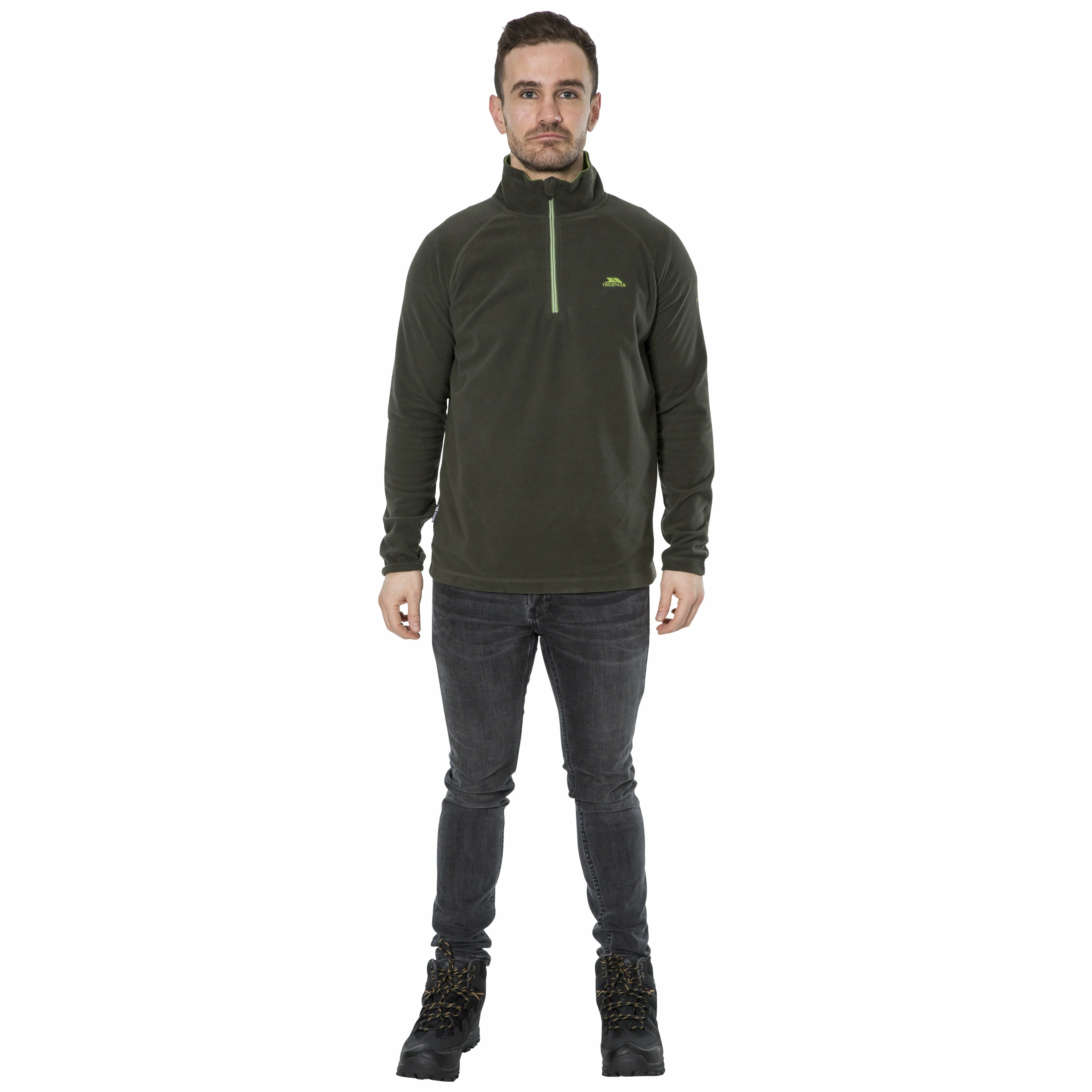 Blackford - Mens Half Zip Microfleece - Olive - Image 4