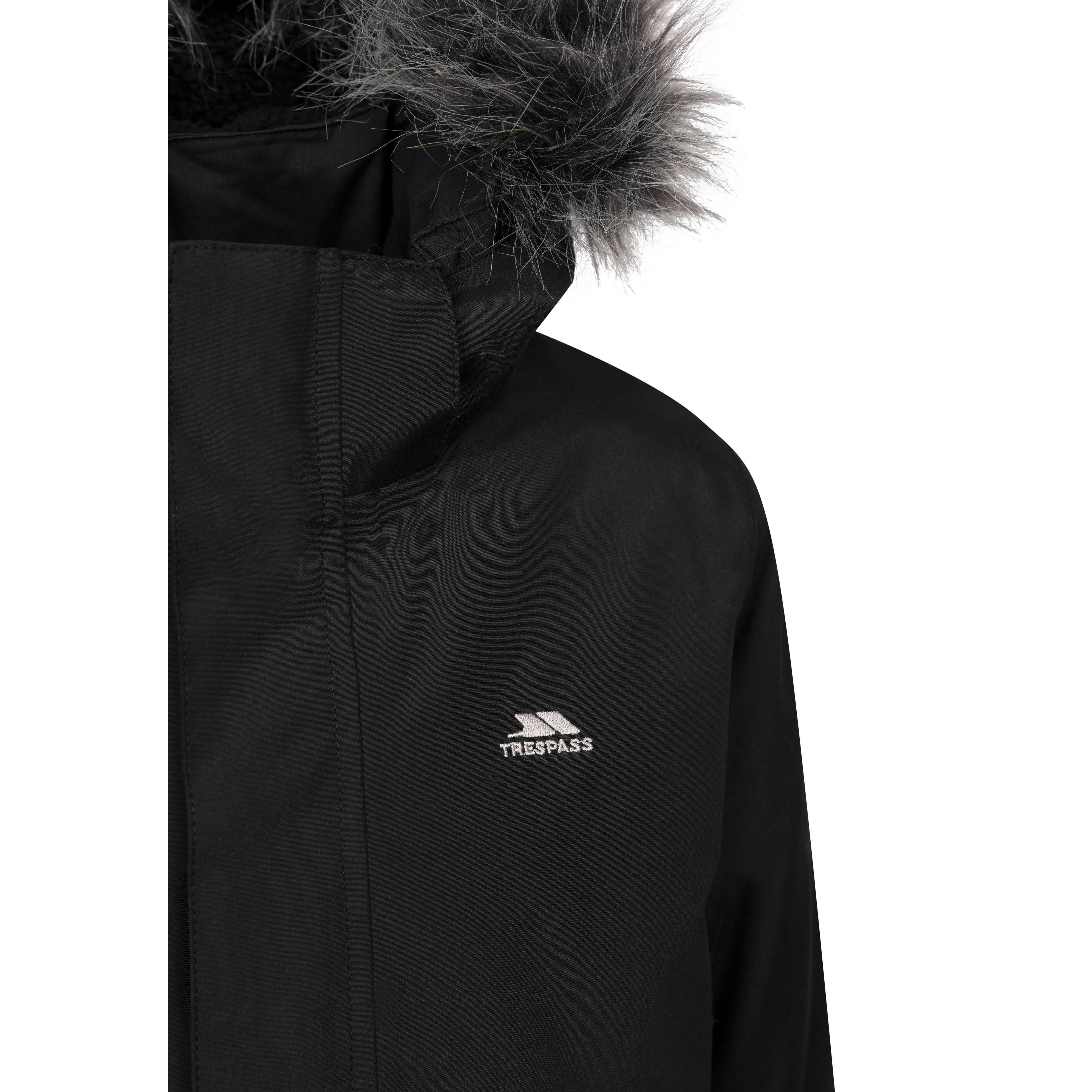 Braddan Boys Waterproof Padded Jacket in Black - Image 3