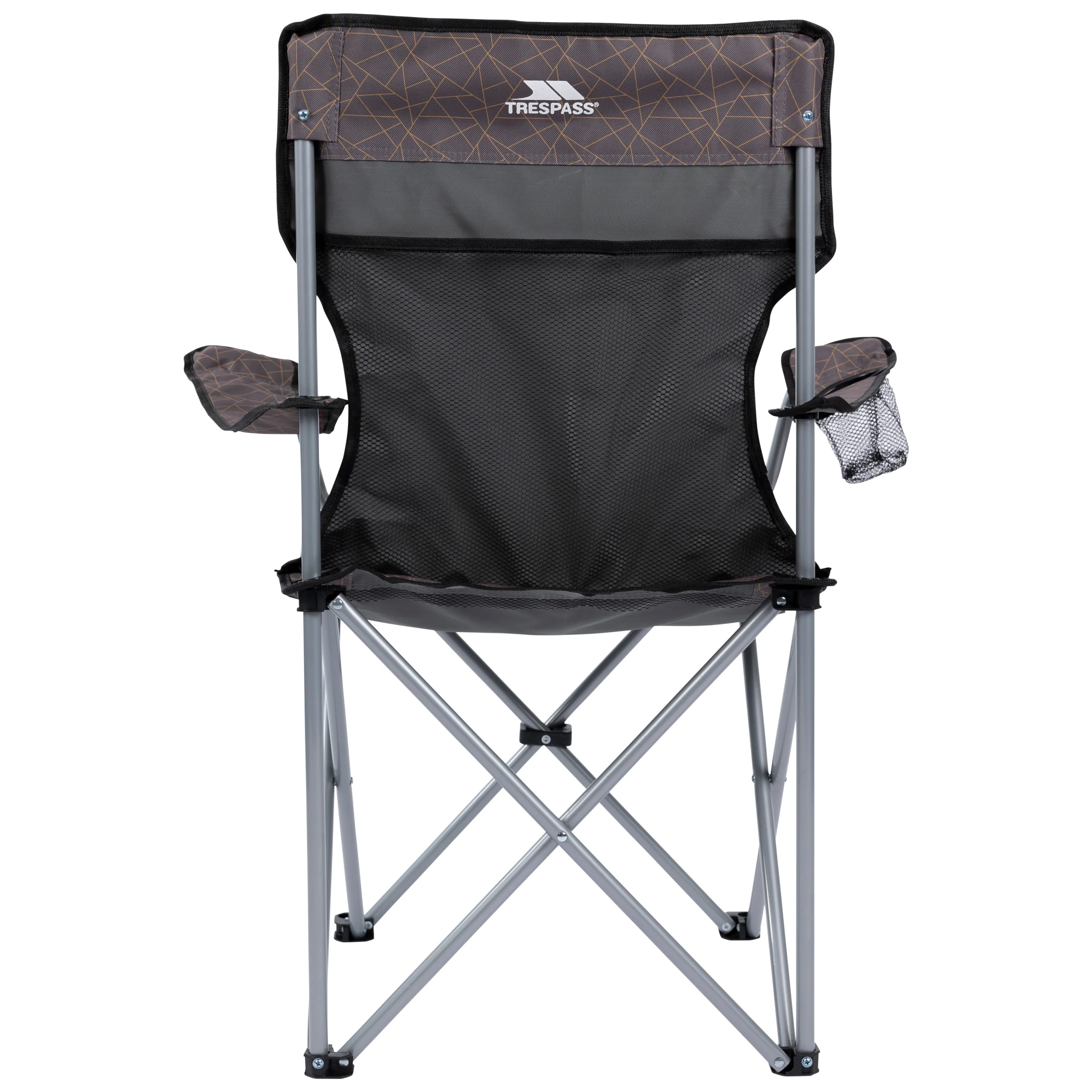 Branson Folding Camping Chair With Drinks Holder in Storm Grey Print - Image 3