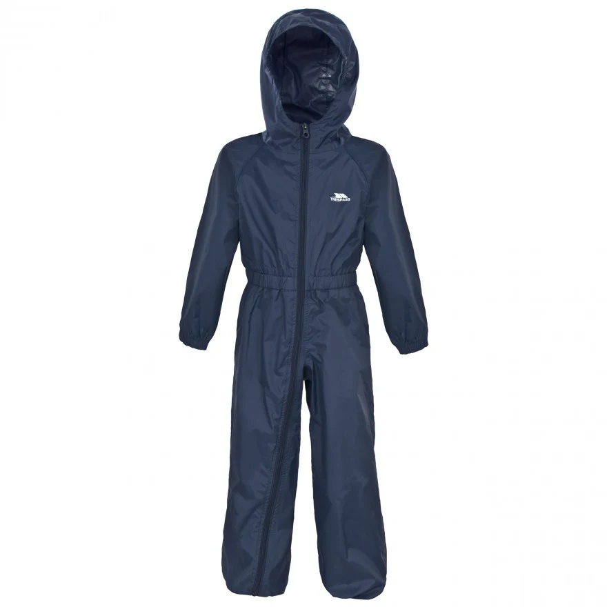 Button Waterproof Babies' & Childs' Unpadded Rain Suit in Navy