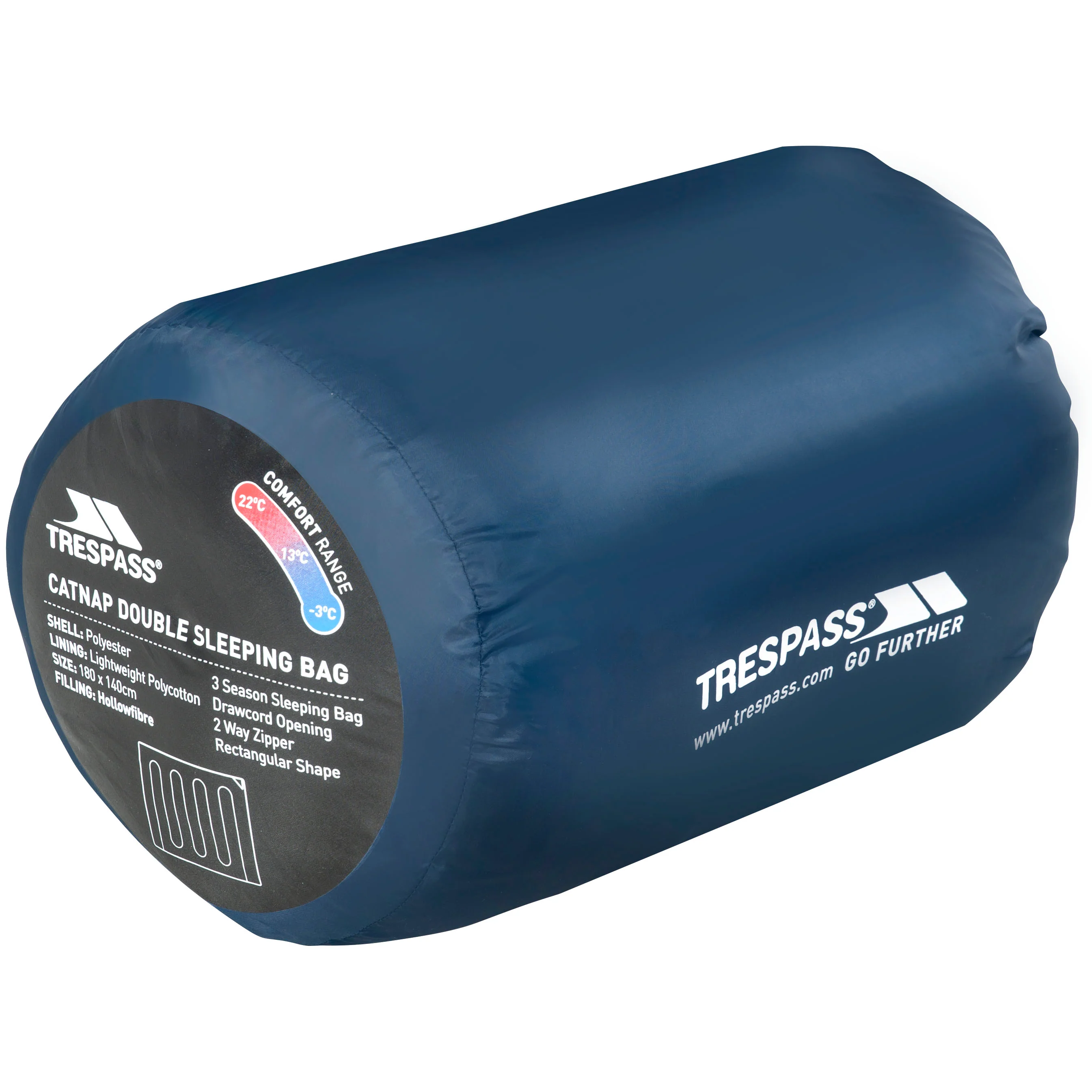 Catnap 3 Season Double Sleeping Bag in Navy - Image 3