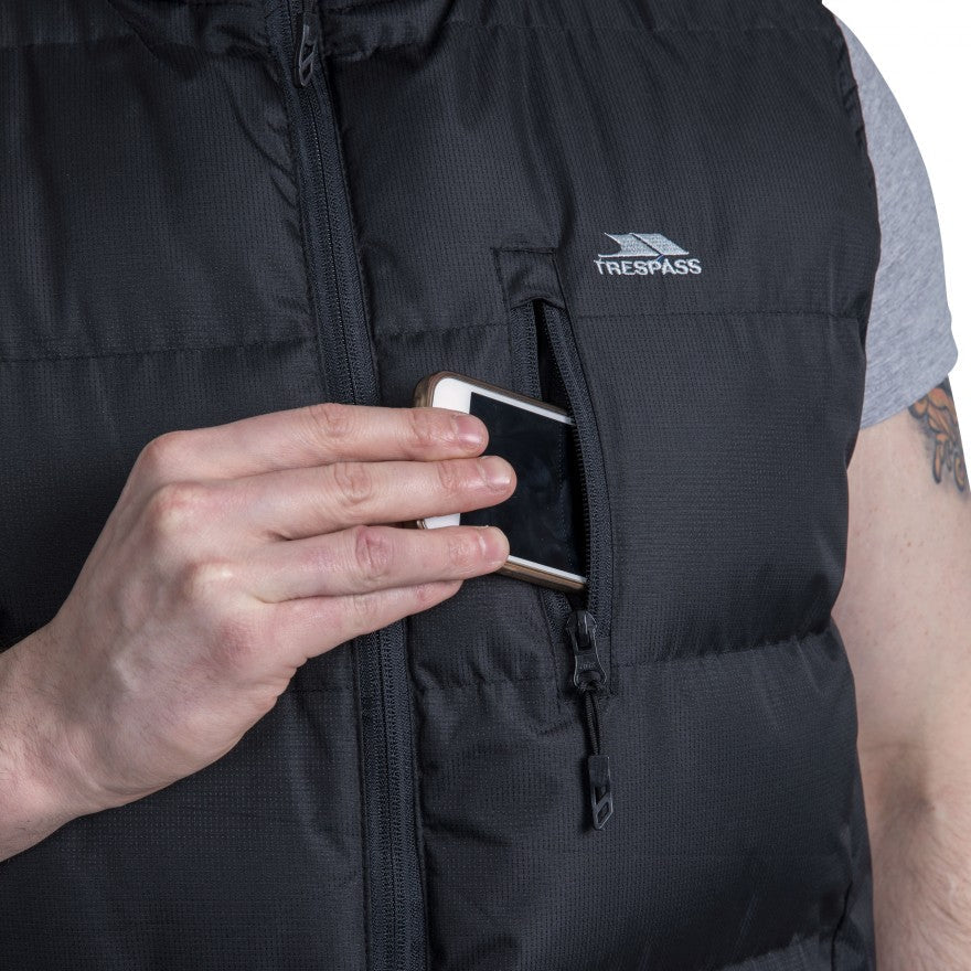 Clasp Mens Padded Gilet - Black - Image 3
