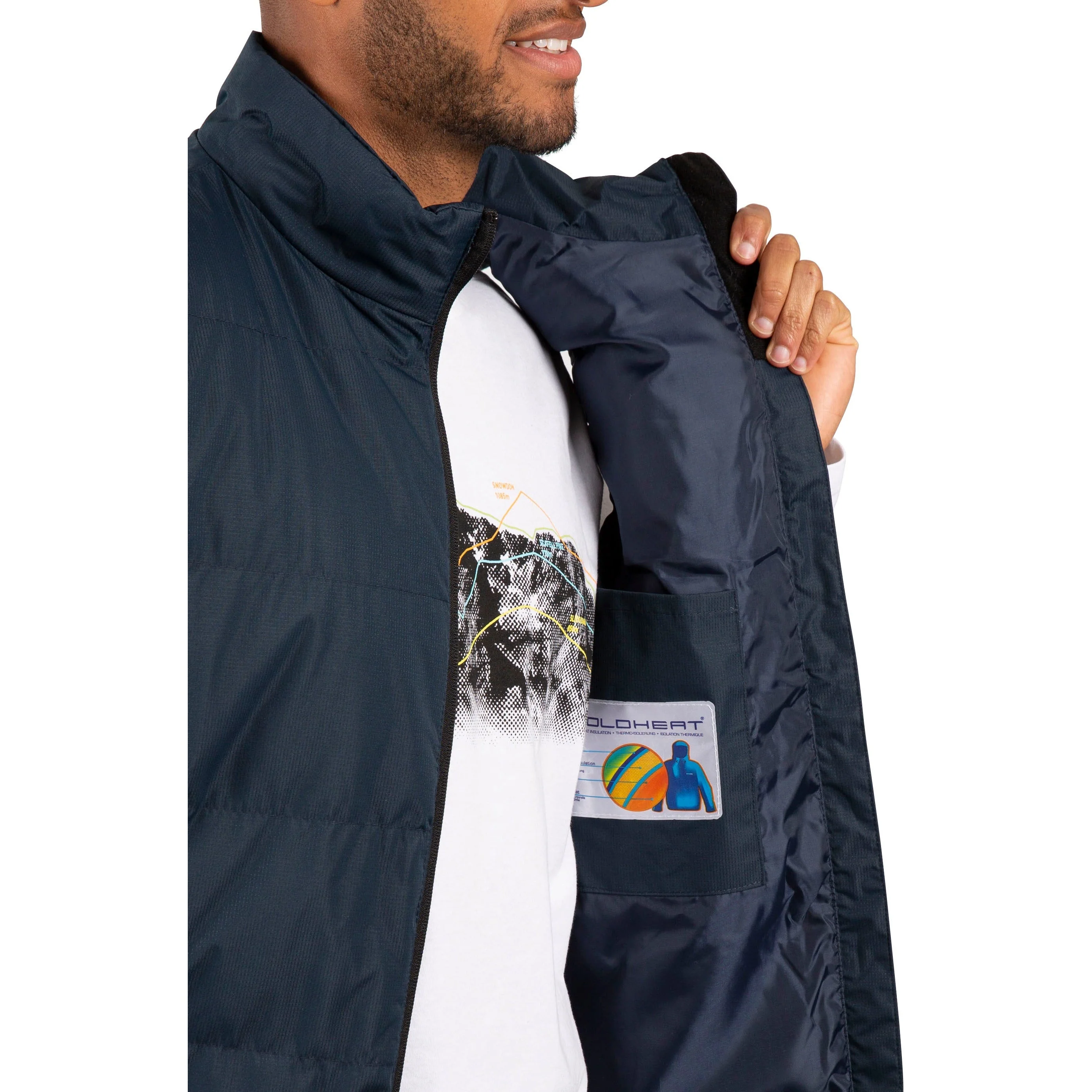 Clasp Mens Padded Gilet - Navy - Image 3