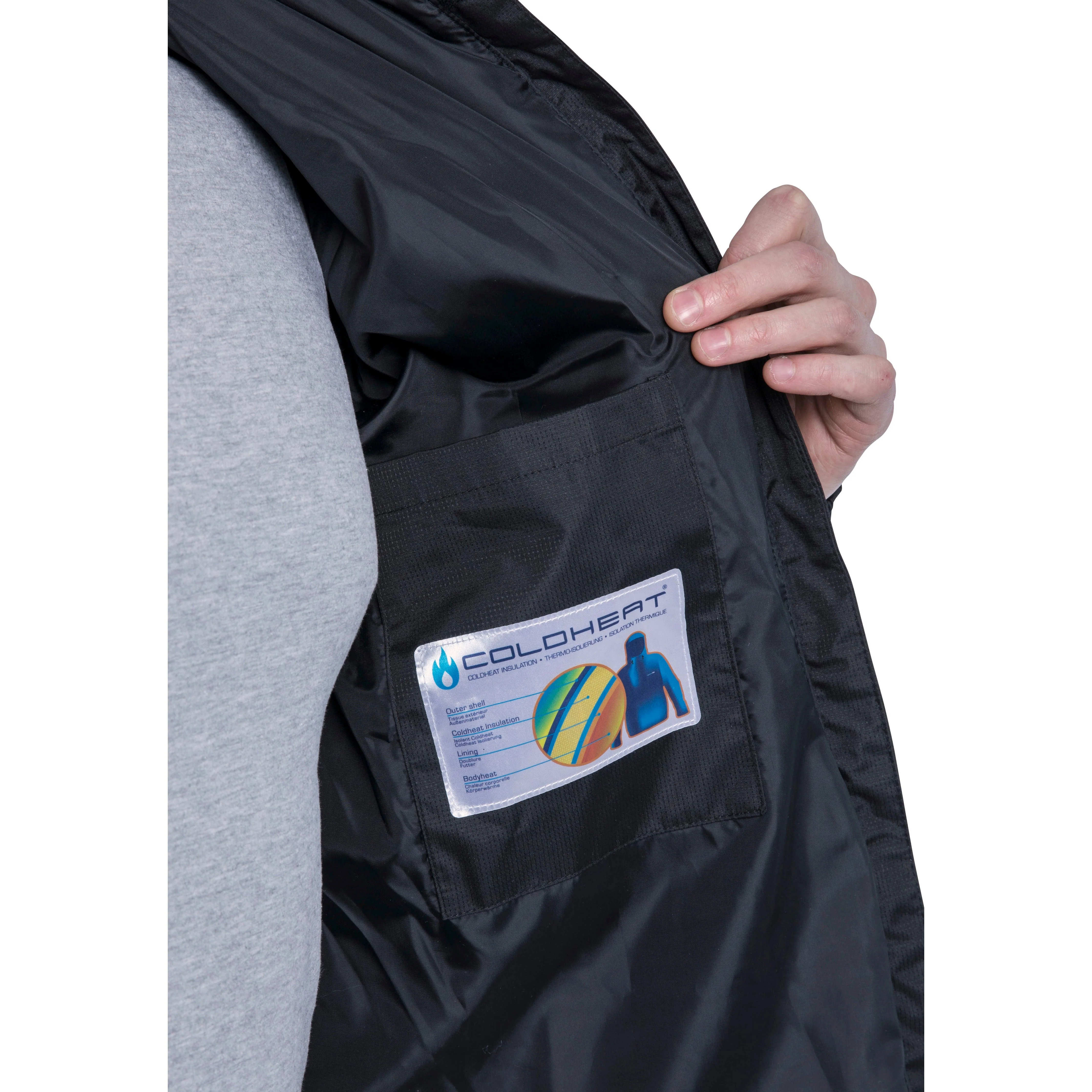 Clip Mens Padded Casual Jacket - Black - Image 10