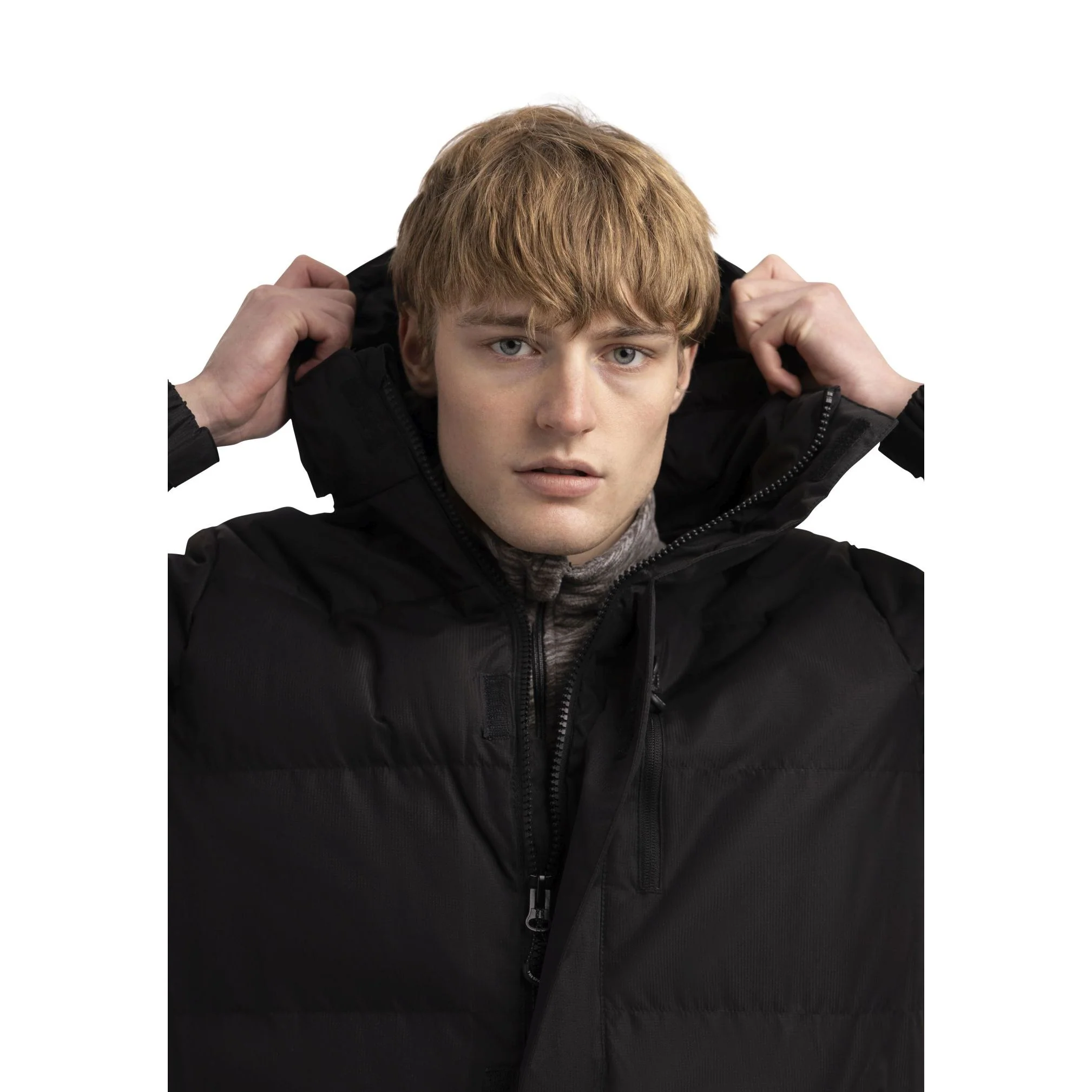 Clipster Mens Longer Padded Casual Jacket in Black - Image 4