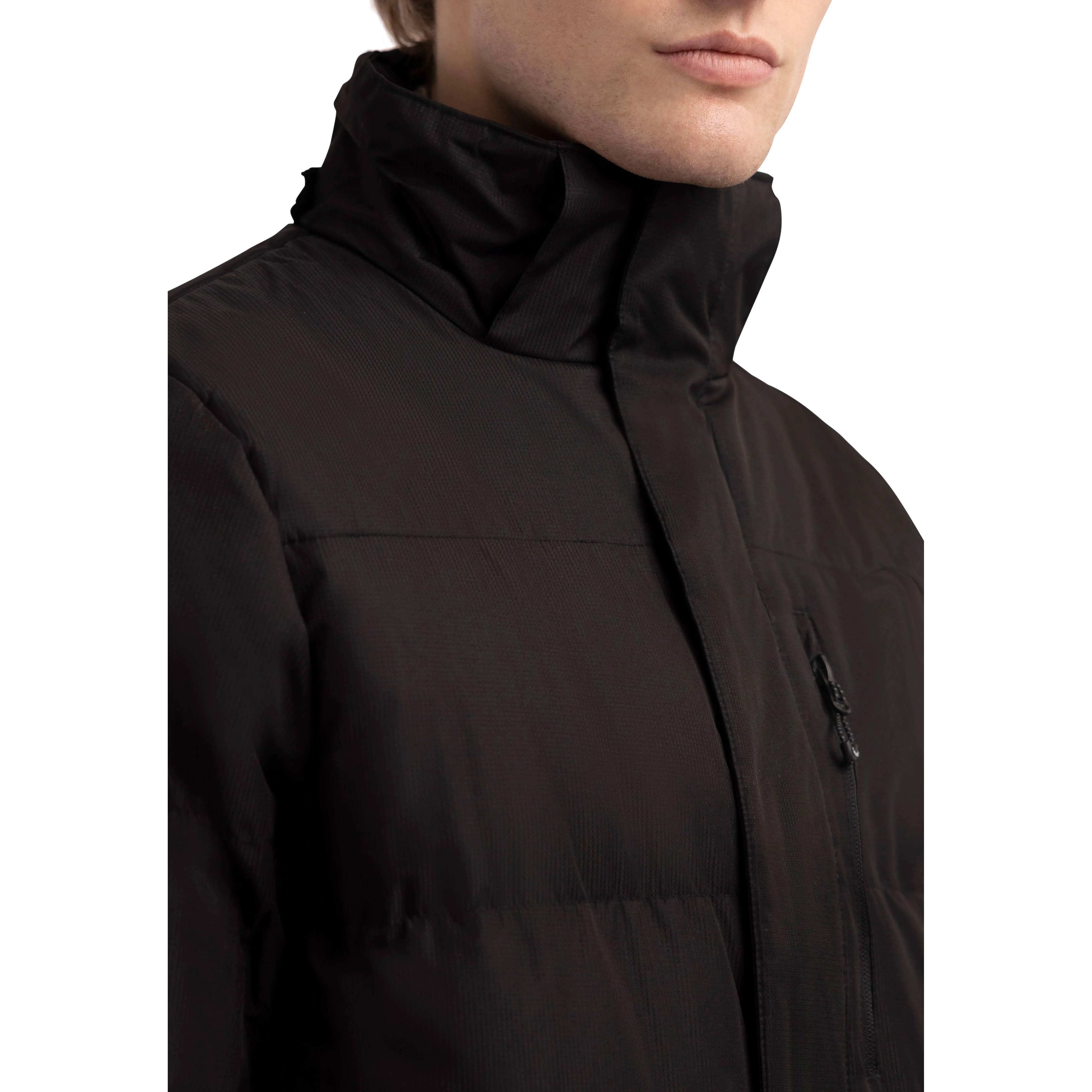 Clipster Mens Longer Padded Casual Jacket in Black - Image 7