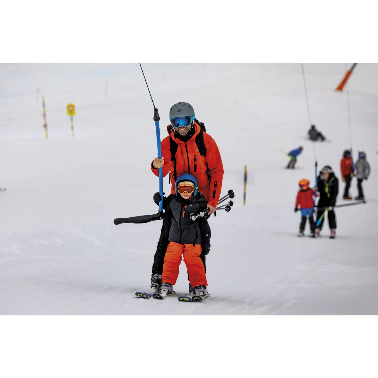 Contamines - Kid's Ski Pants - Hot Orange - Image 3
