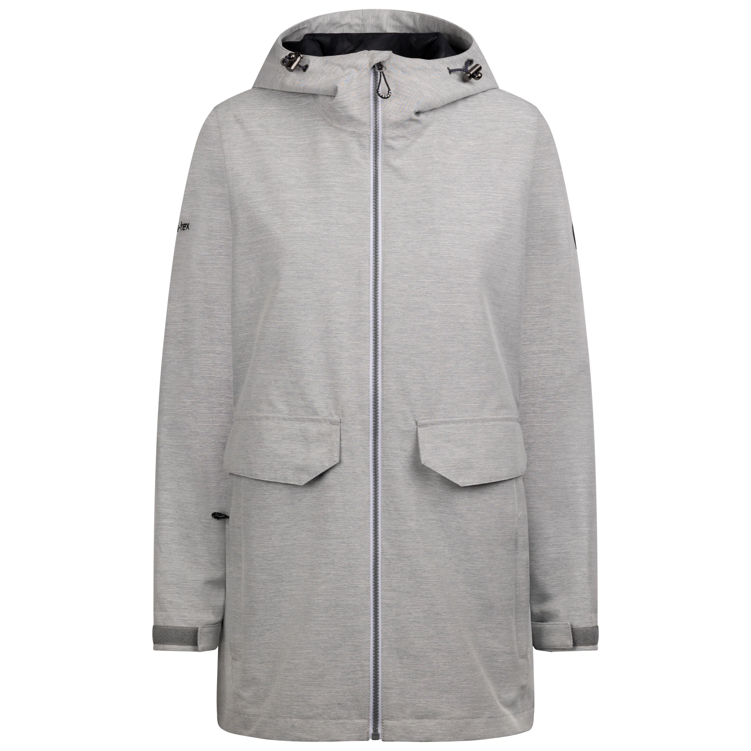 Crystals Womens Waterproof Lined Rain Jacket in Platinum Marl - Image 2