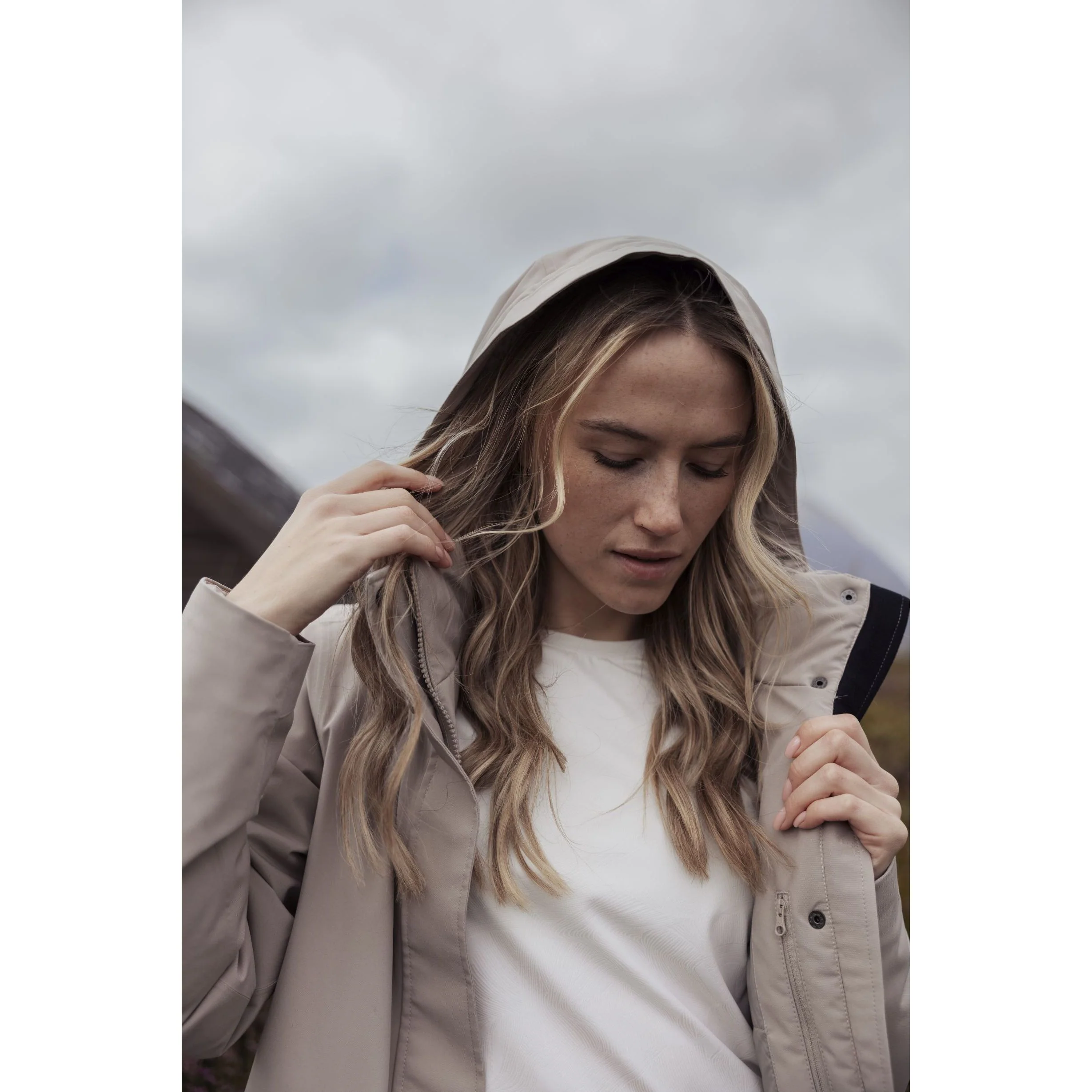 Deborah Women's Longer Padded DLX Jacket in Sand - Image 6