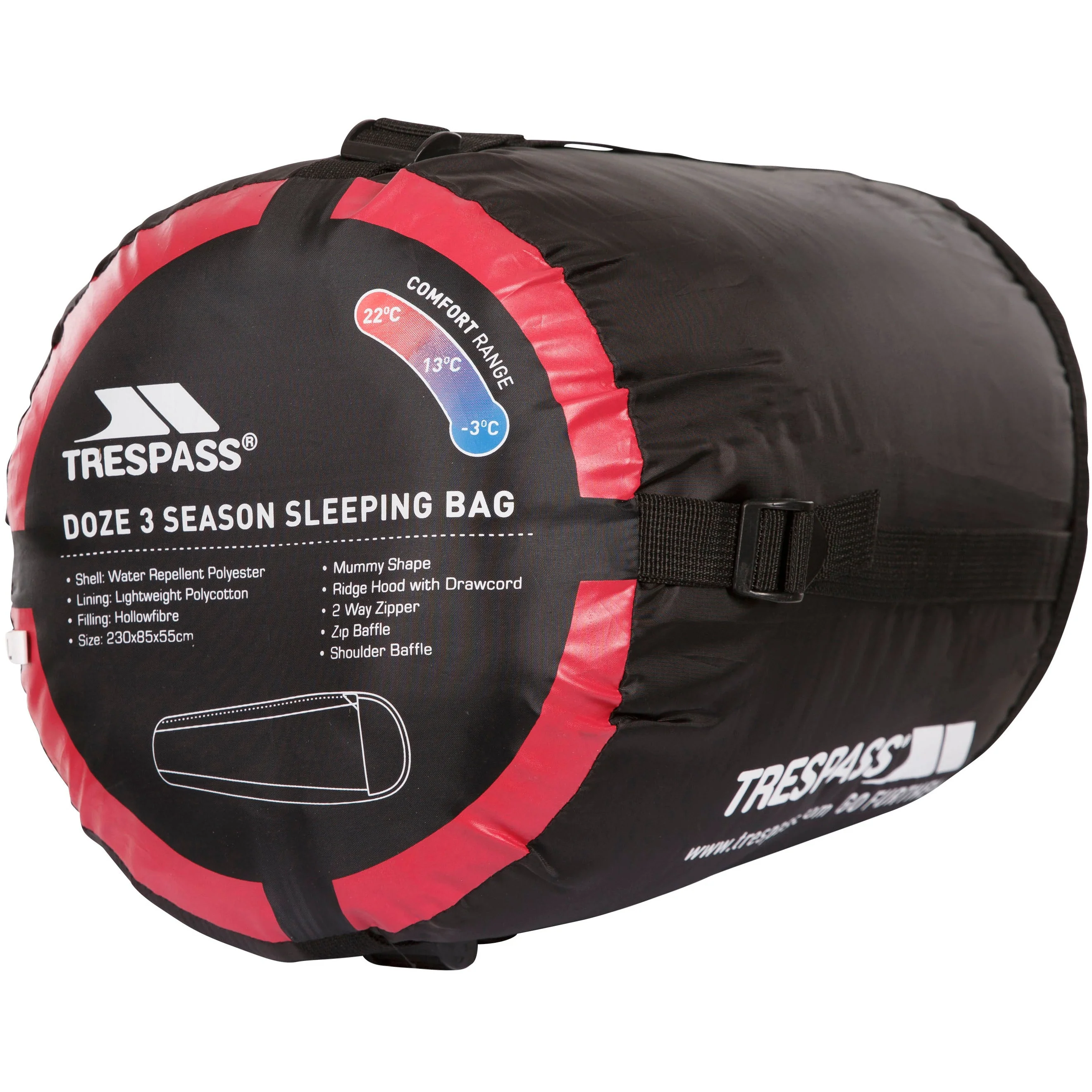 Doze 3 Season Sleeping Bag in Red - Image 8