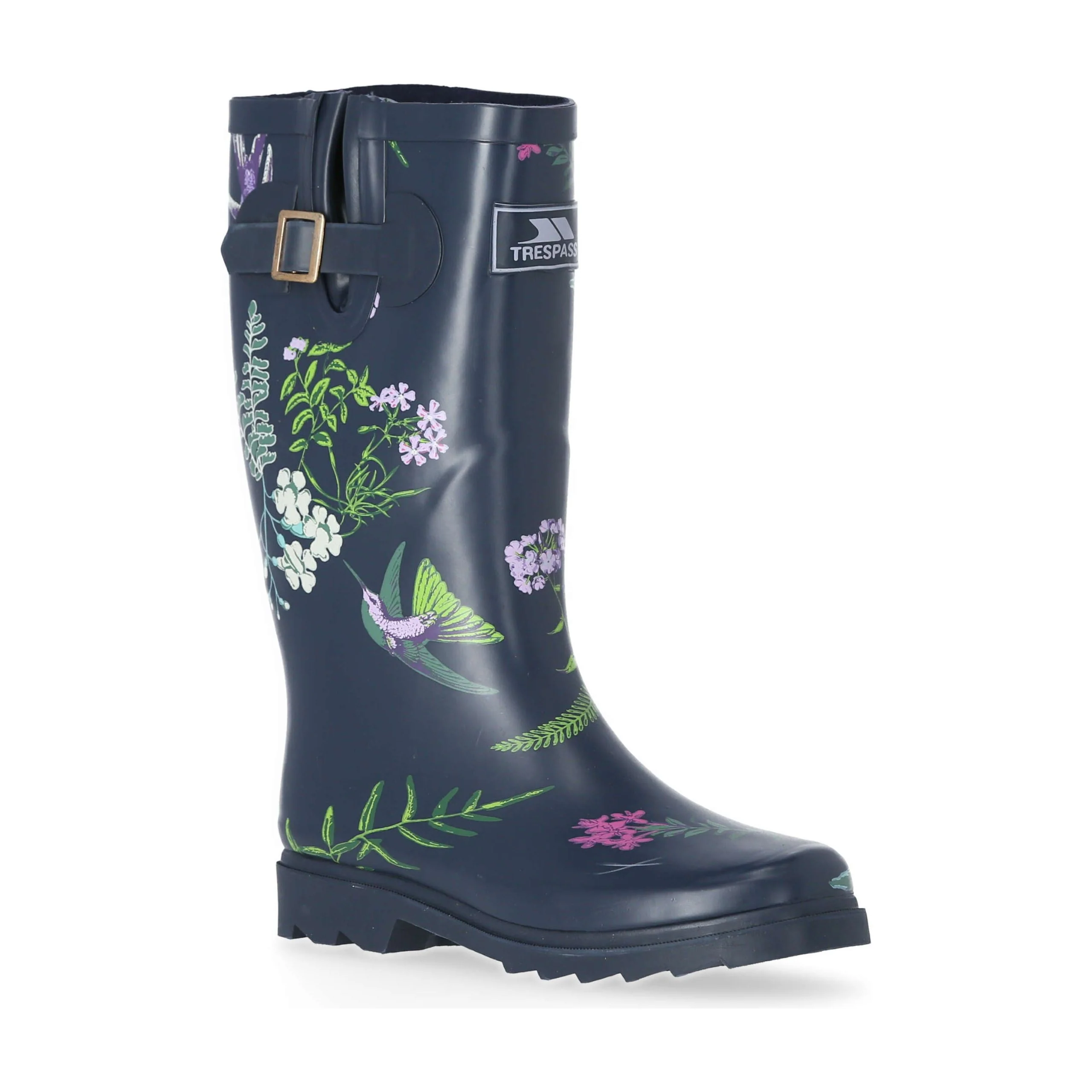 Elena Women's Patterned Wellies in Humming Bird Print - Image 6