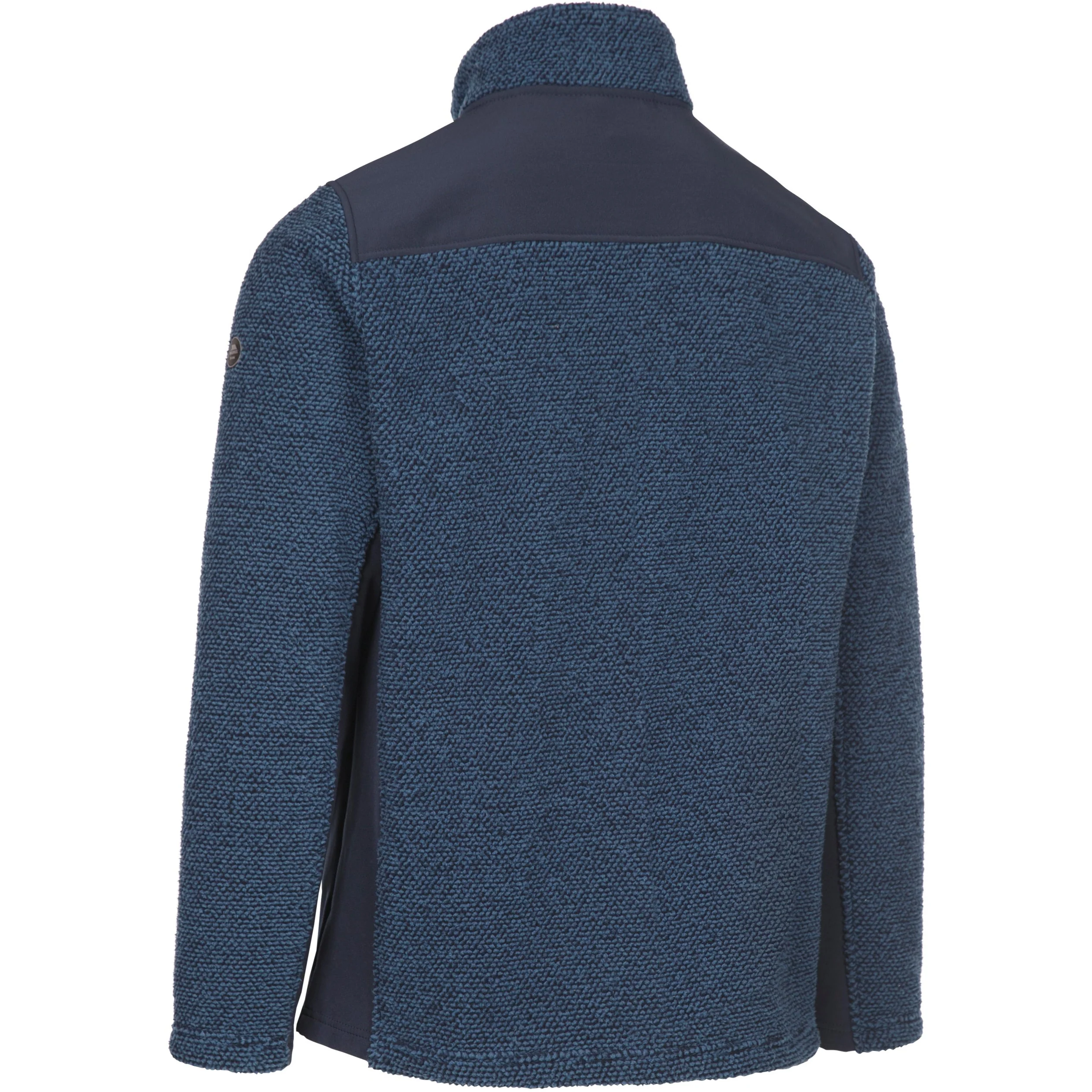 Faratino Men's Knitted Striped Full Zip Fleece in Smokey Blue - Image 5