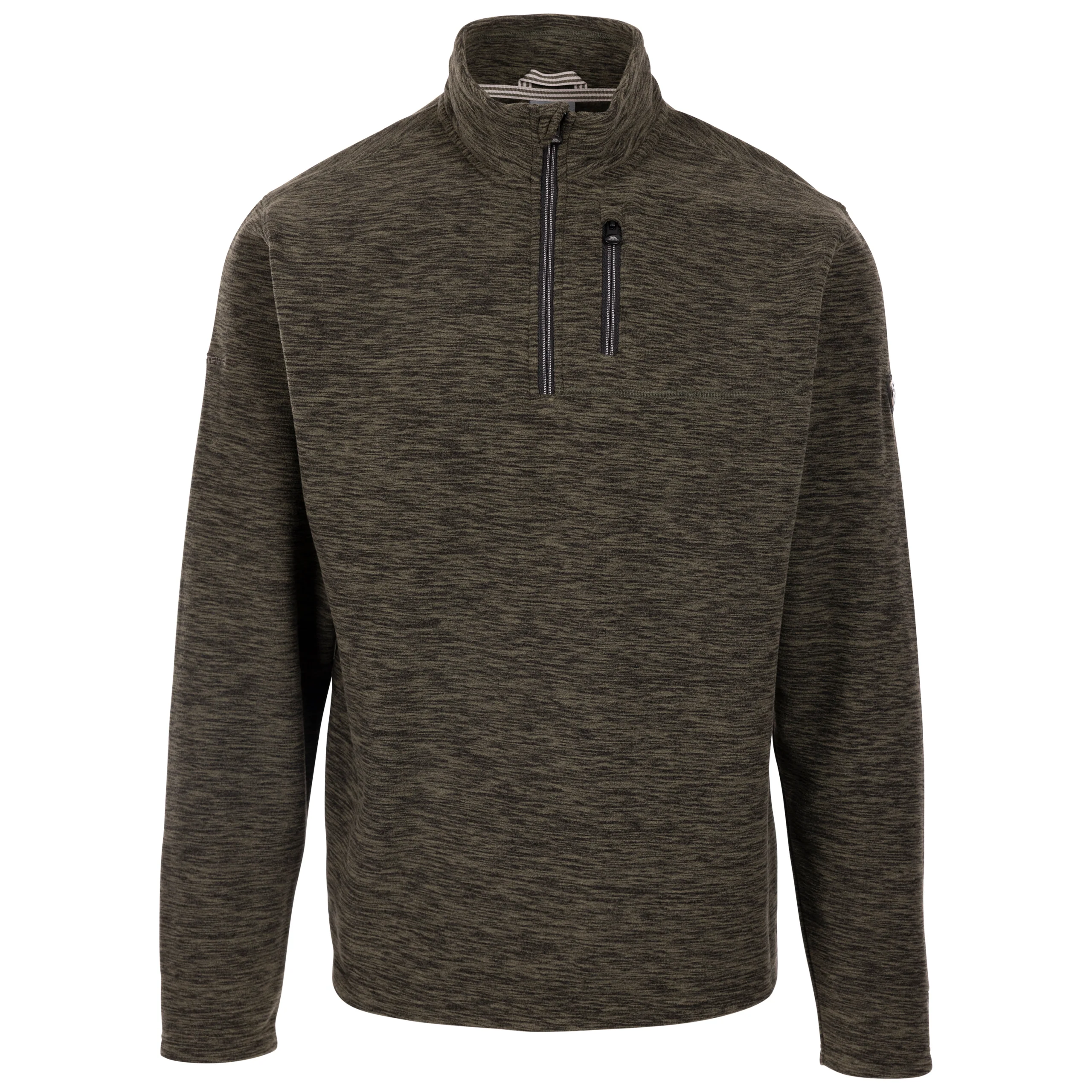 Farnworth Men's Heavier Half Zip Fleece Top in Dark Vine Marl