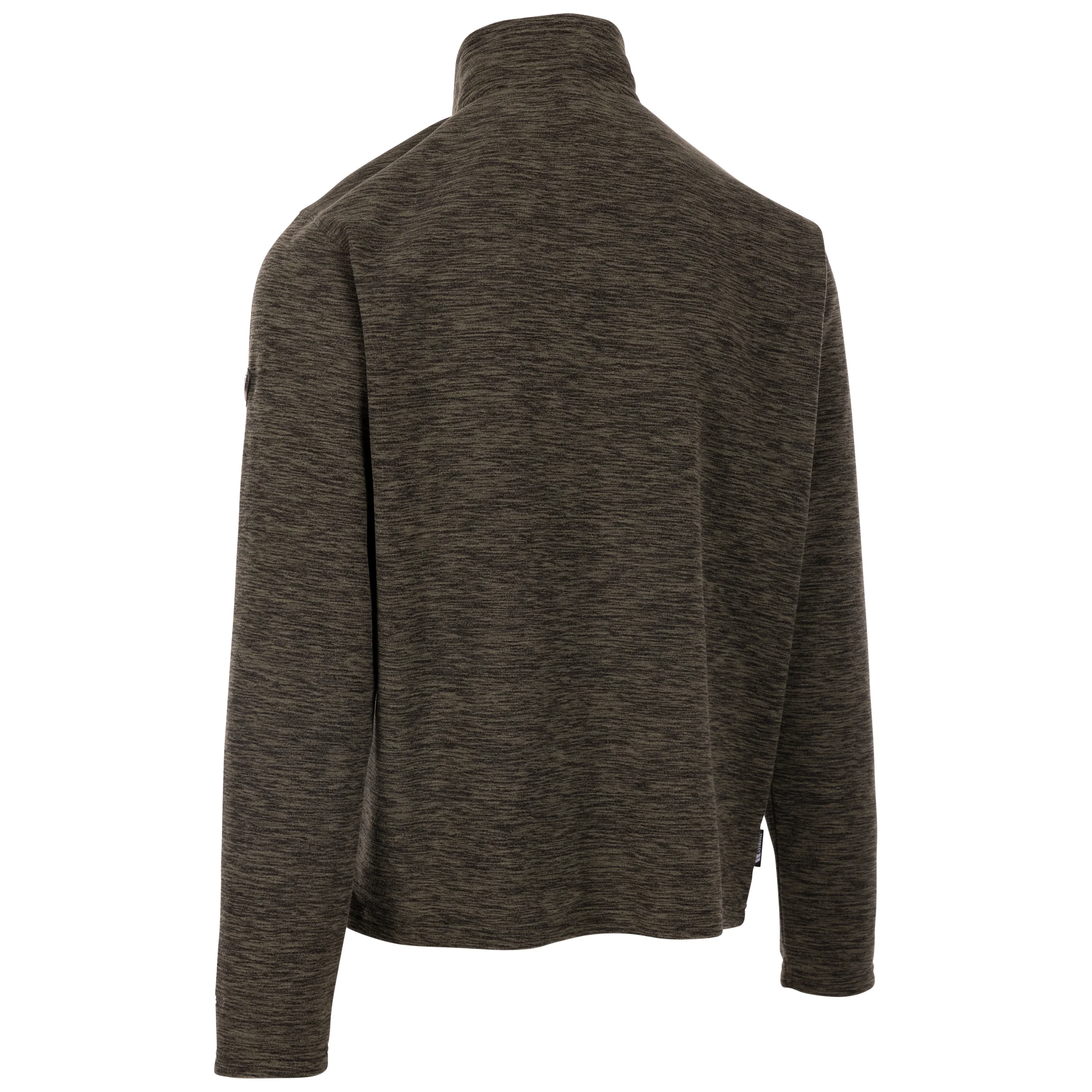 Farnworth Men's Heavier Half Zip Fleece Top in Dark Vine Marl - Image 2