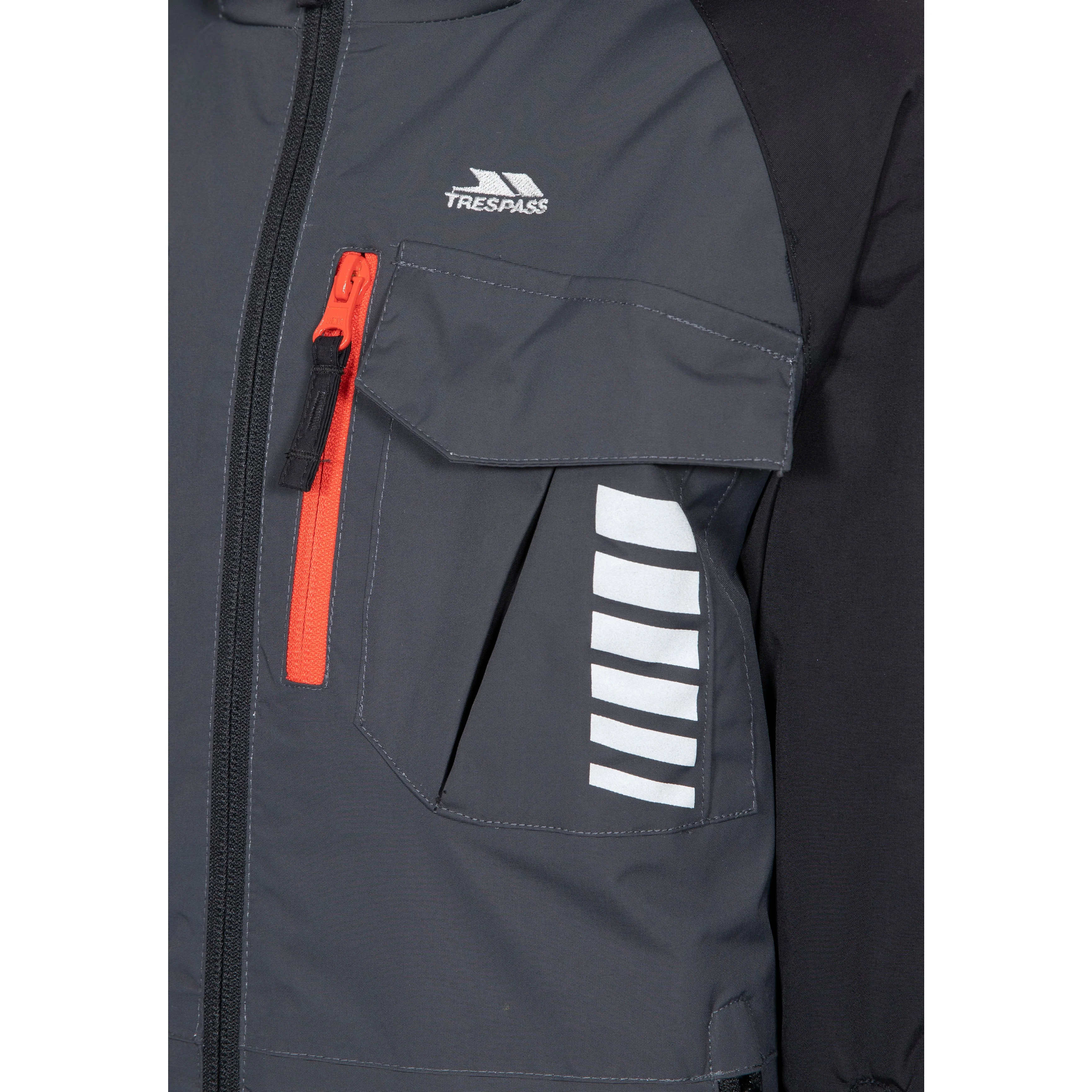 Freebored Boy's Padded Waterproof Ski Jacket in Dark Grey - Image 6