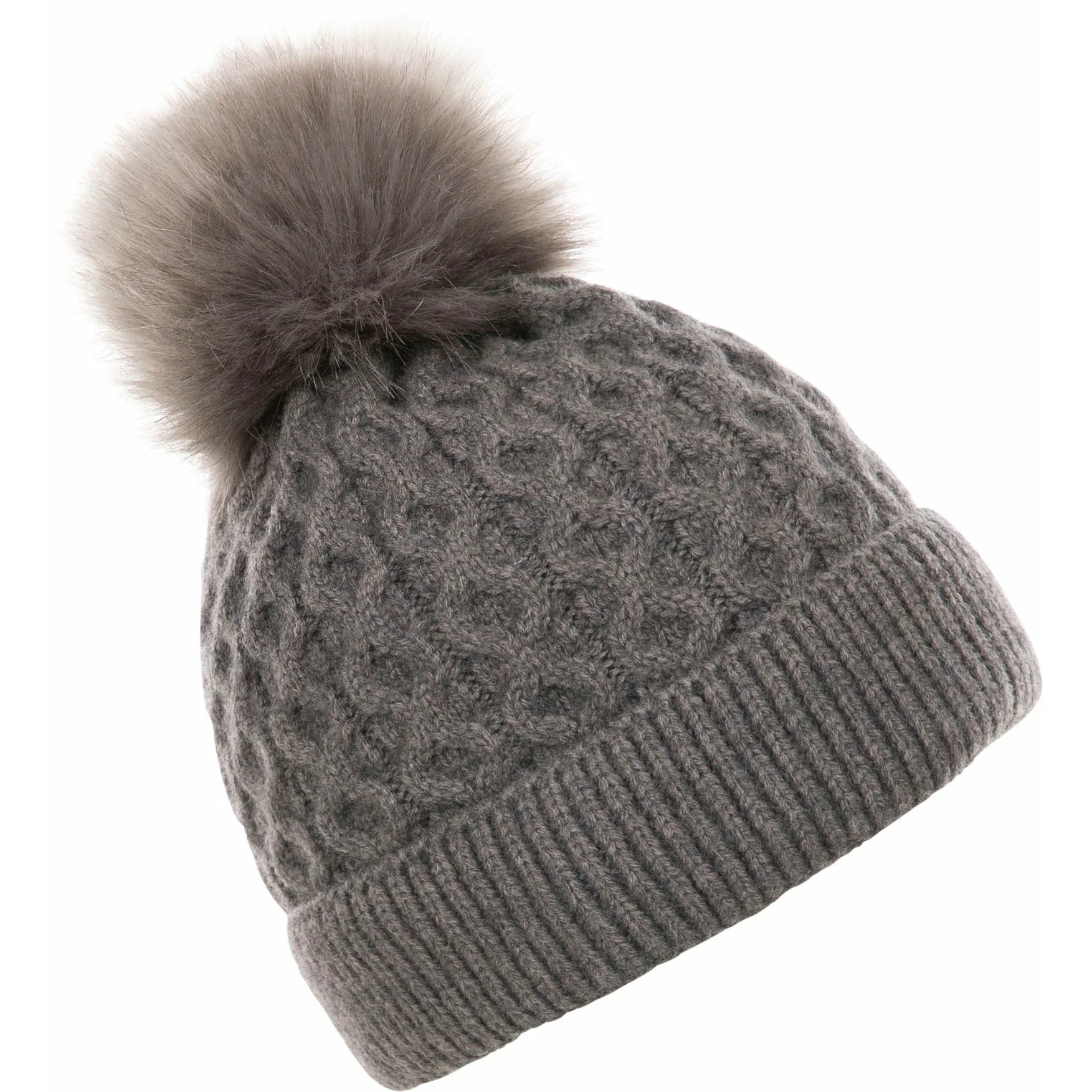 Freja Women's Chunky Knitted Hat in Dark Grey - Image 3