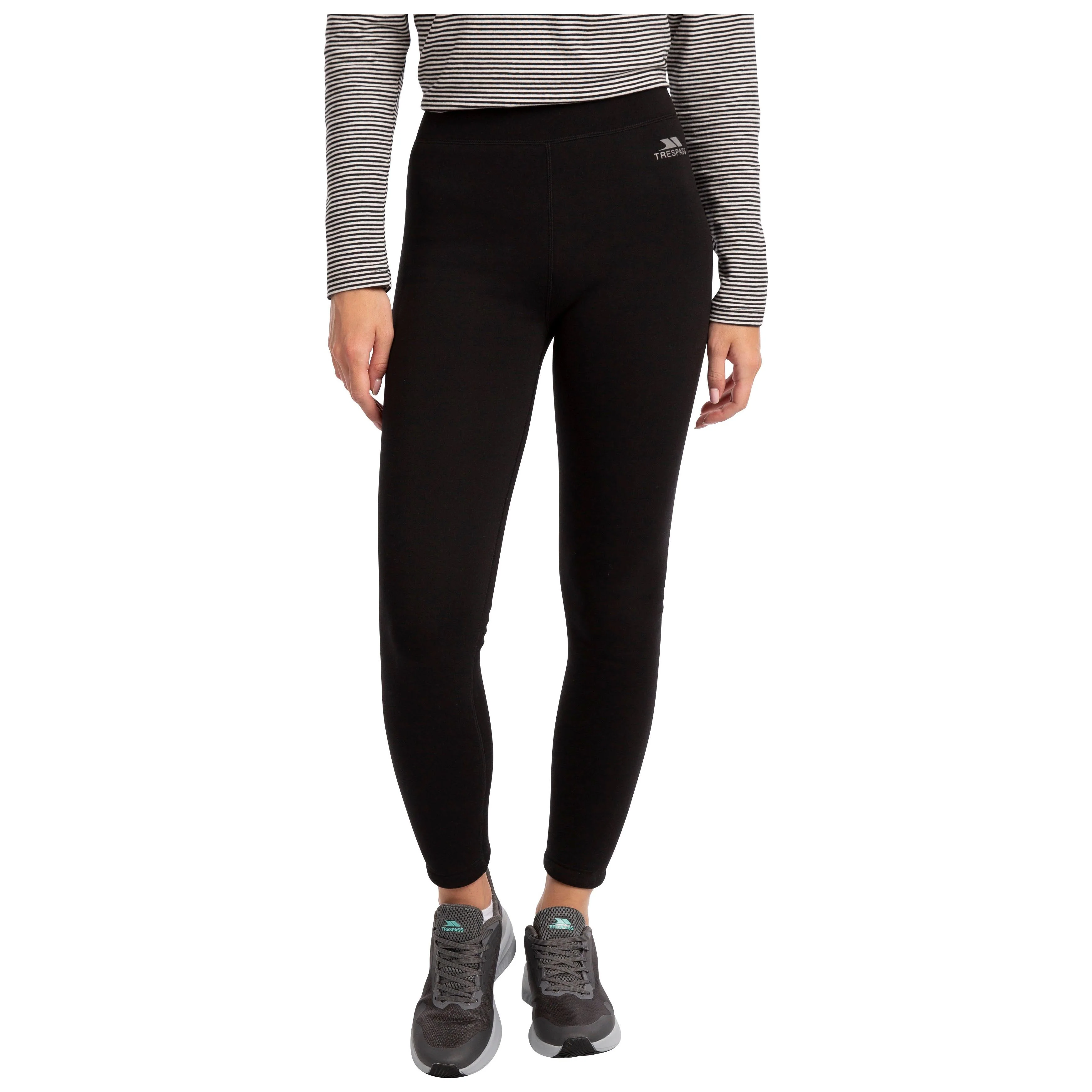 Fuzzy Womens Sherpa Lined Leggings in Black - Image 3