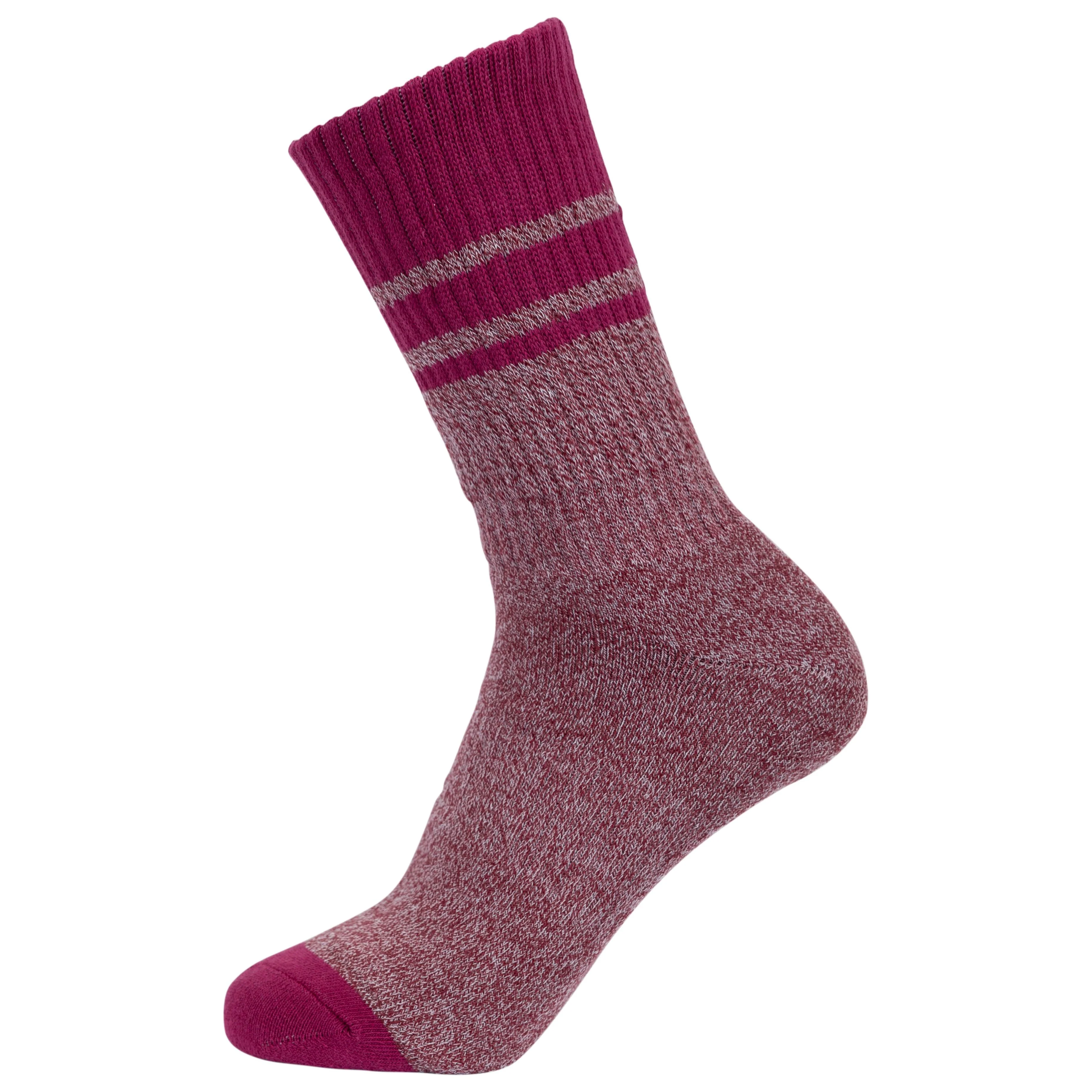 Hadley Women's Anti Blister Socks 2 Pack in Grapewine / Oatmeal - Image 4