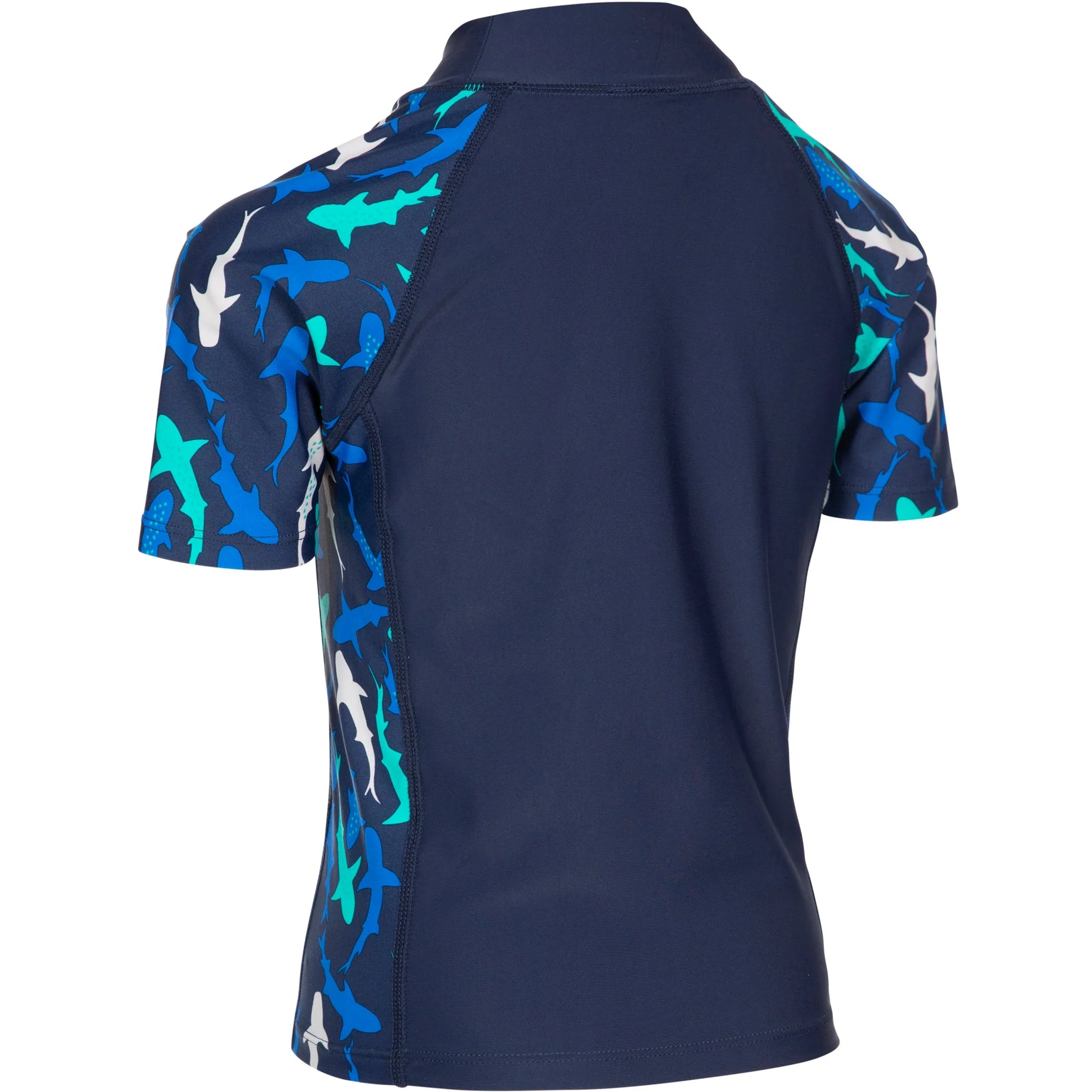 Jella Unisex Kids Swim Top / Rash Guard in Shark Print - Image 2