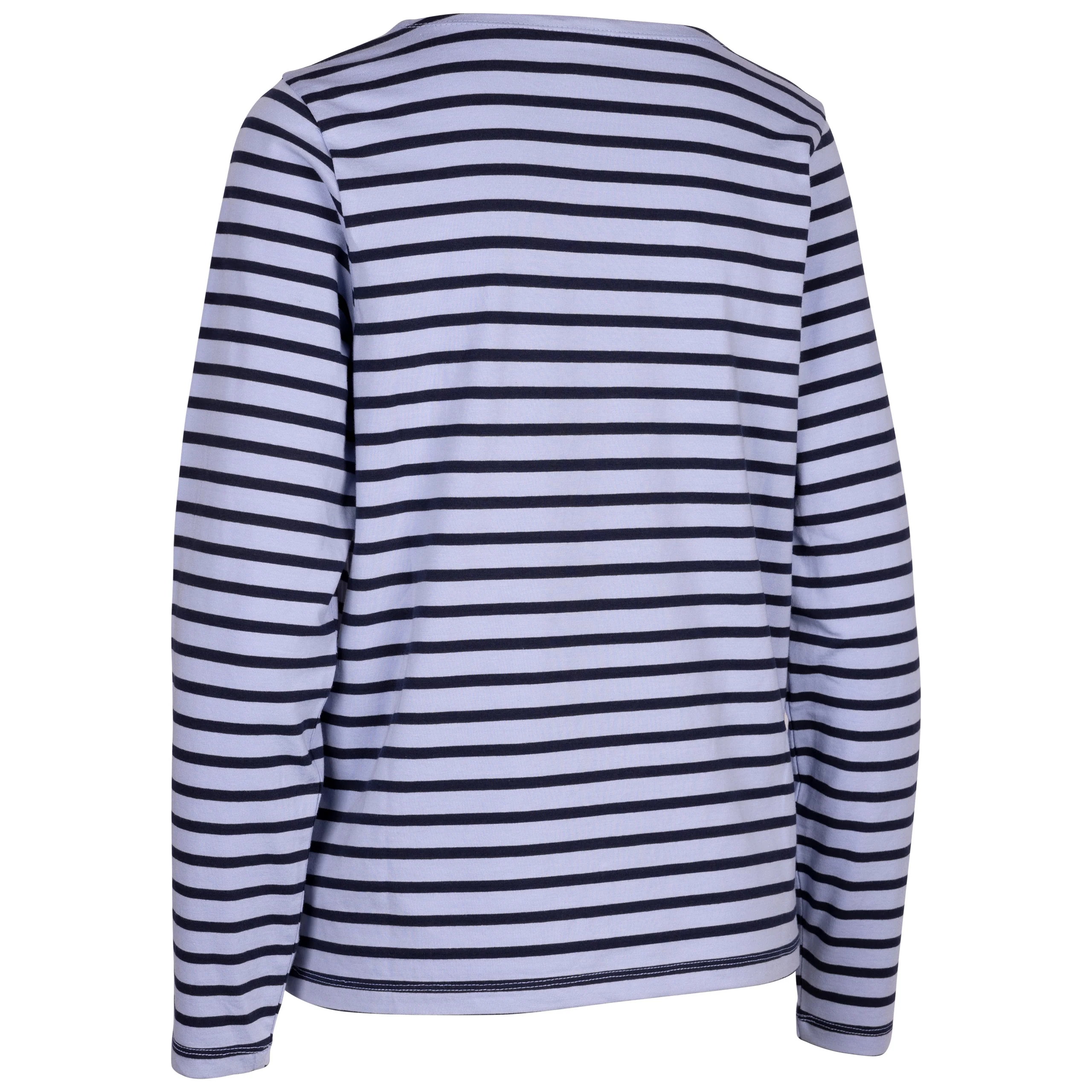 Karen Women's Casual Long Sleeve Top in Cool Blue Stripe - Image 2