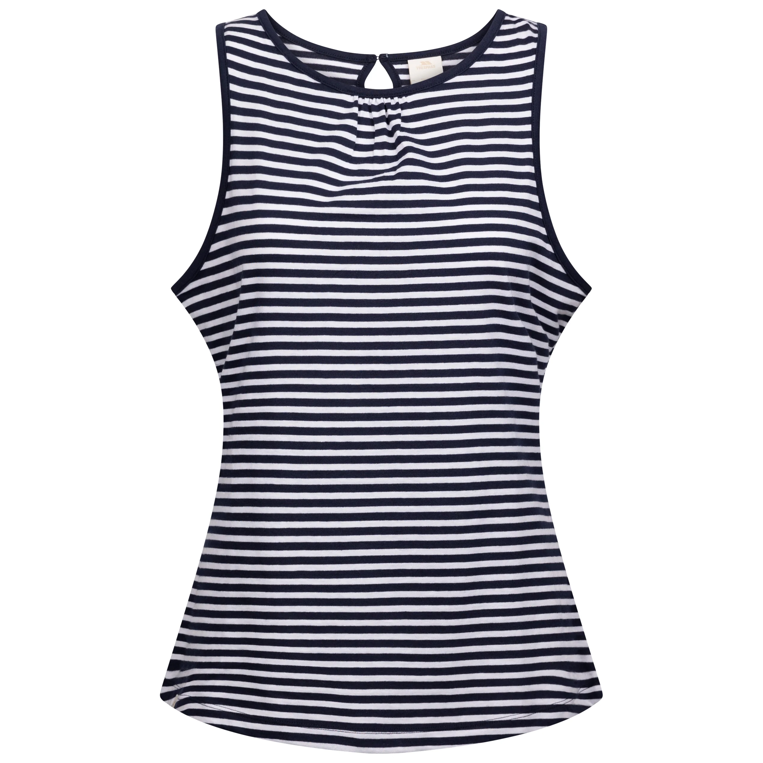 Kelly Womens Casual Vest Top in Navy Stripe