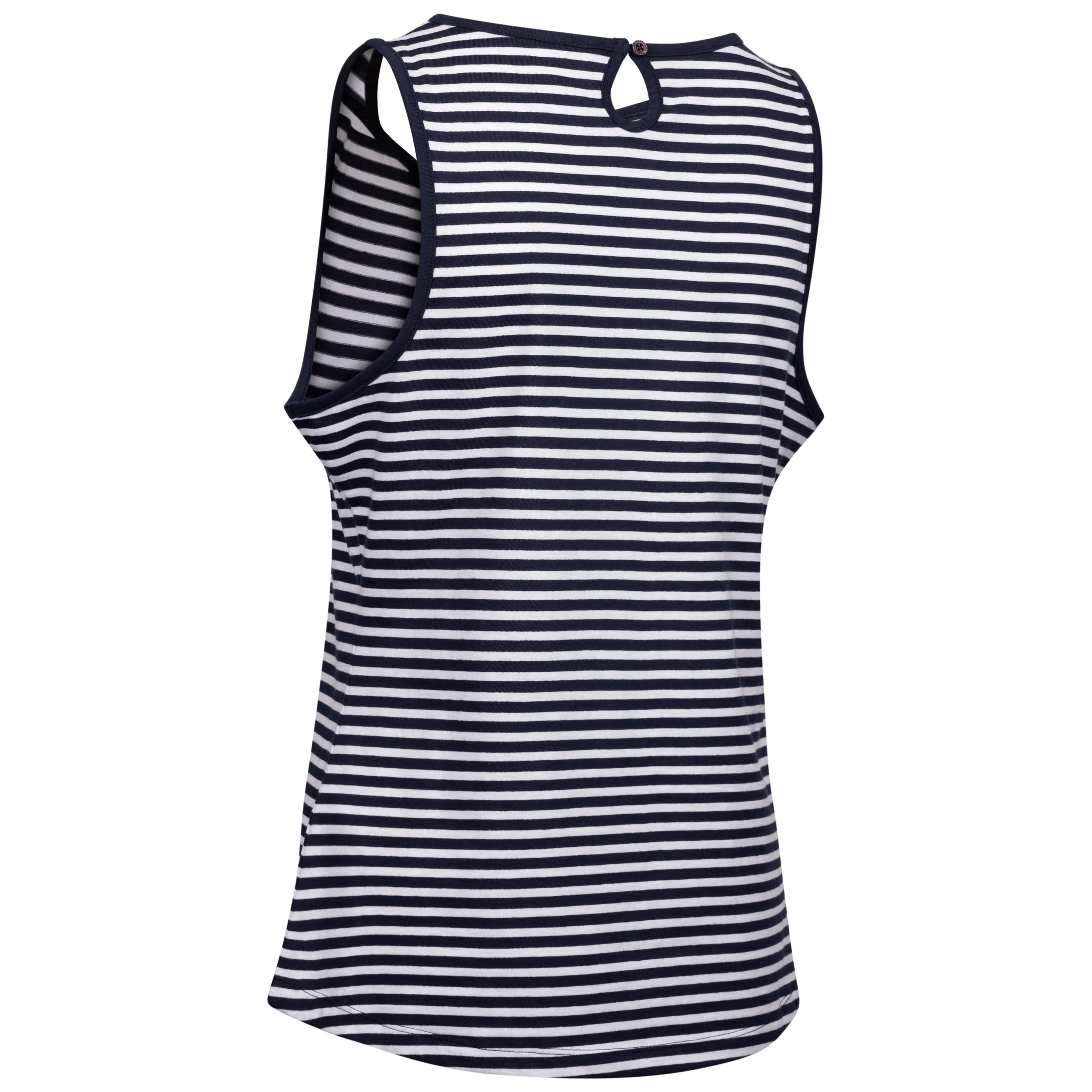 Kelly Womens Casual Vest Top in Navy Stripe - Image 2