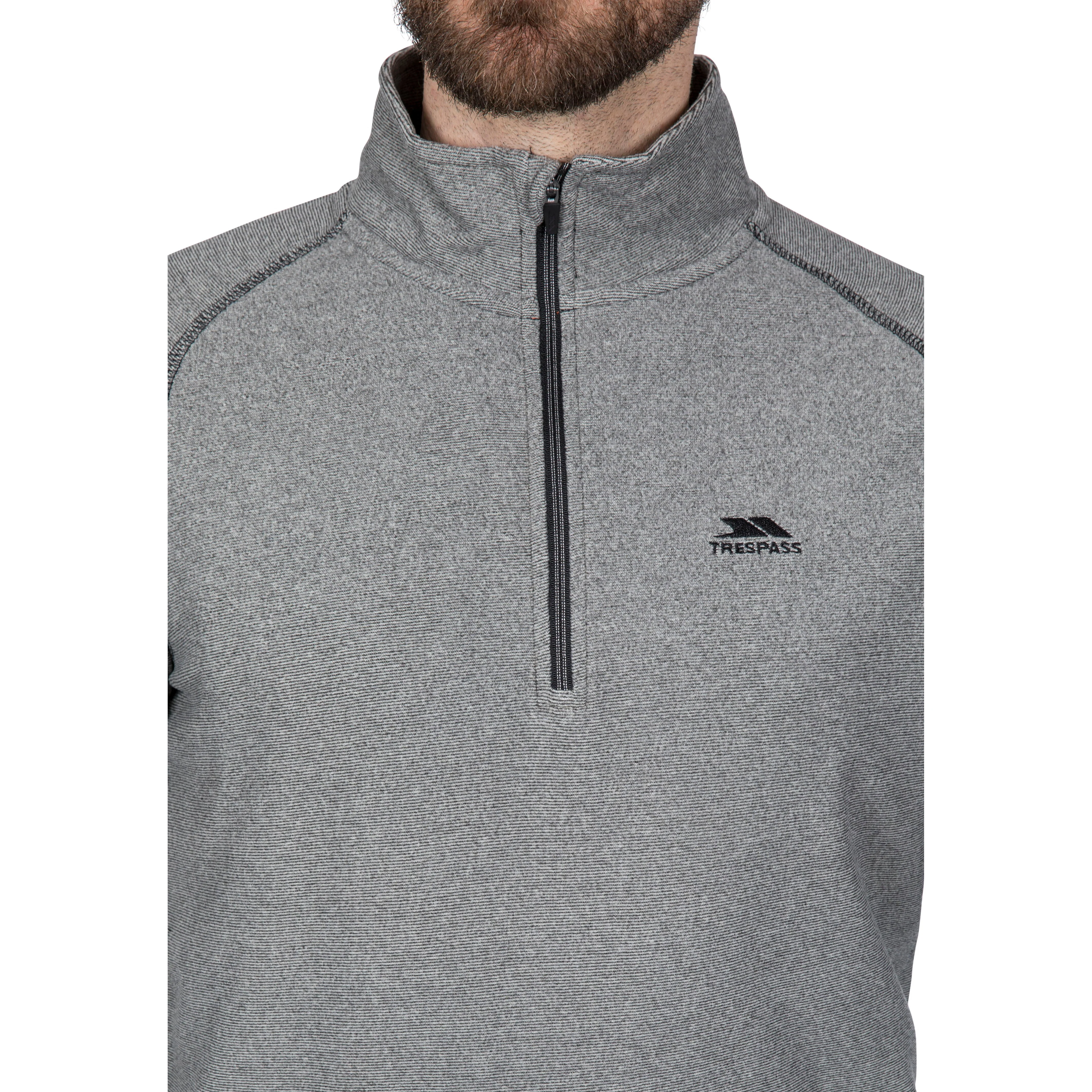 Keynote Mens Half Zip Fleece Top in Black / Grey - Image 3