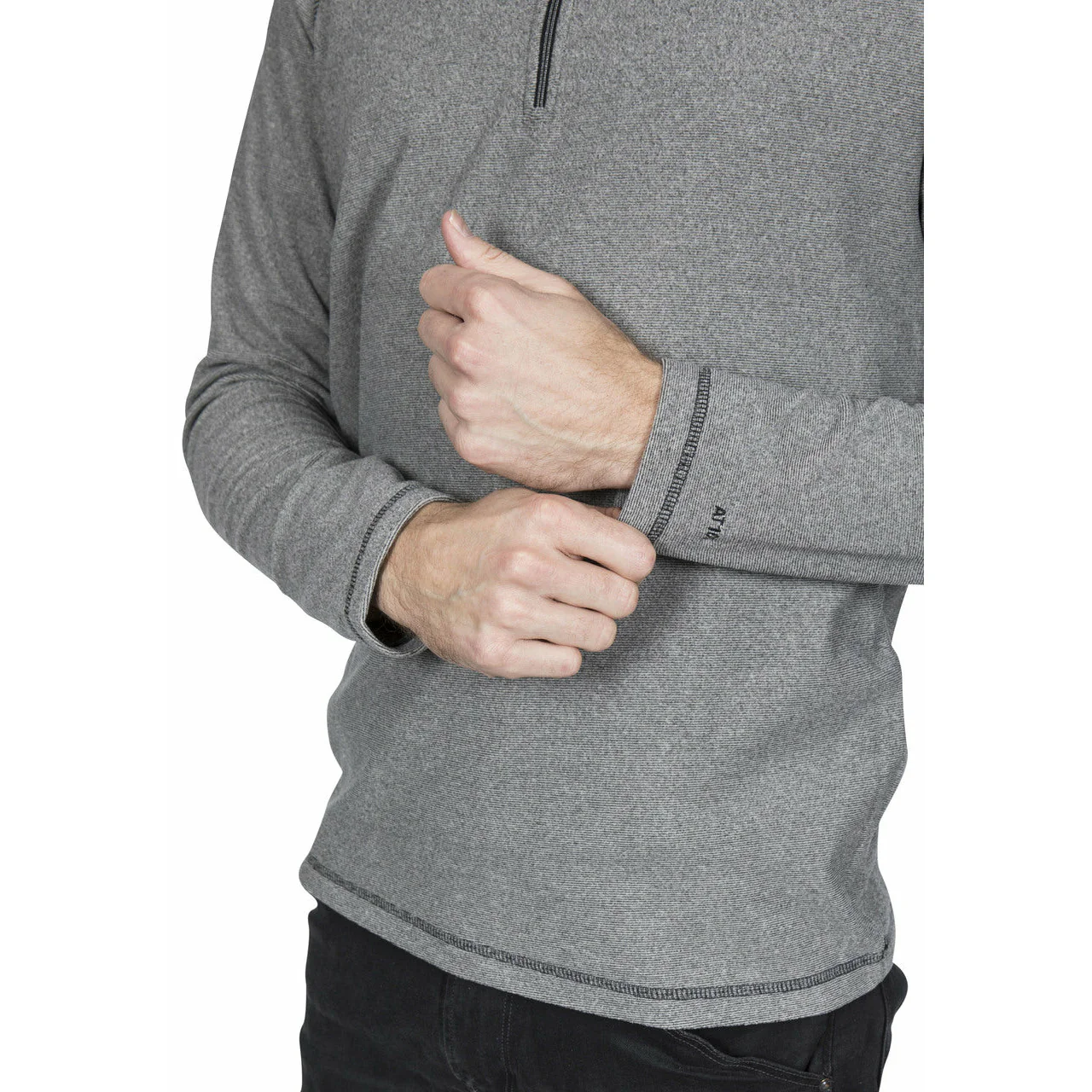 Keynote Mens Half Zip Fleece Top in Black / Grey - Image 4