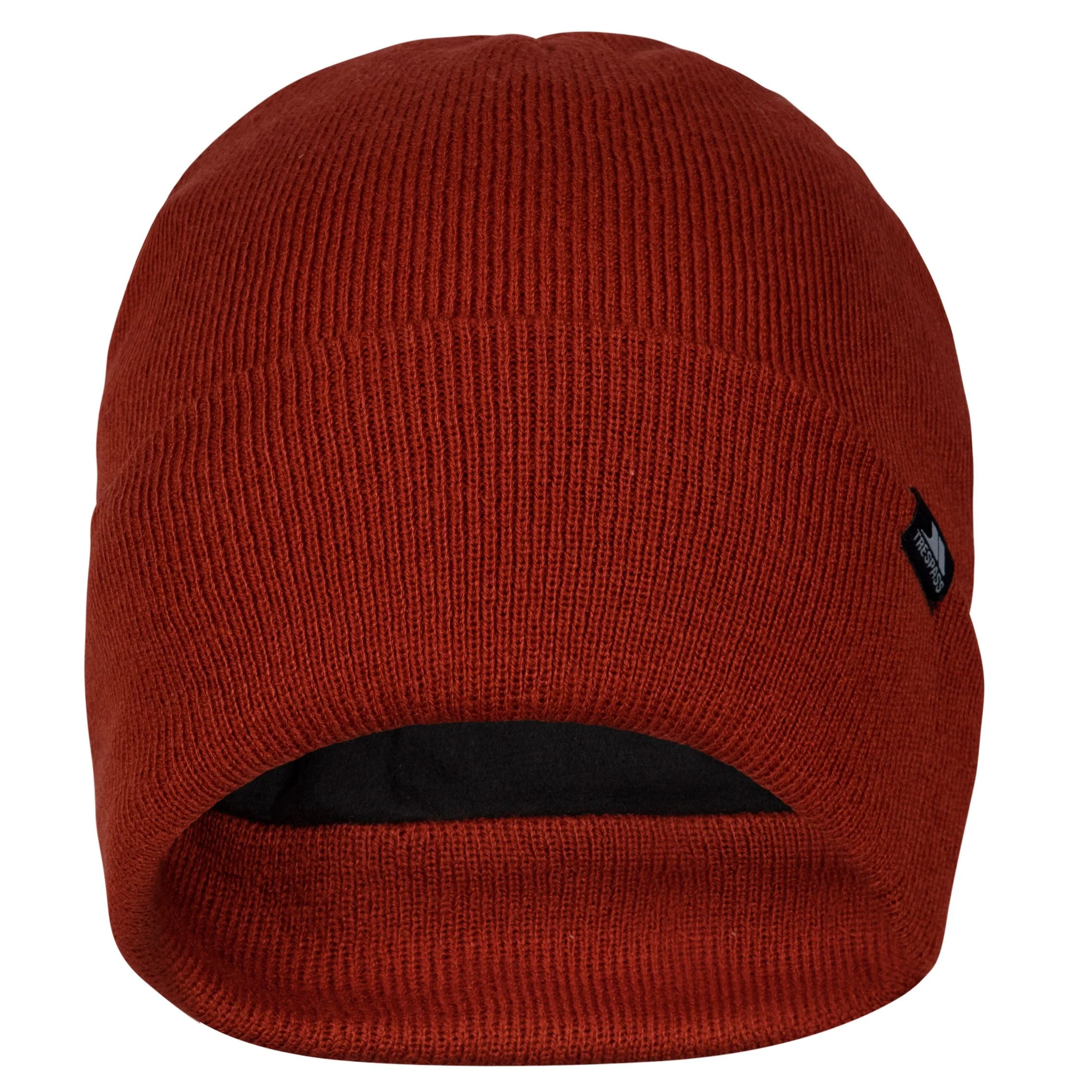 Littlebrook Adults Knitted and Lined Beanie Hat in Salsa - Image 2