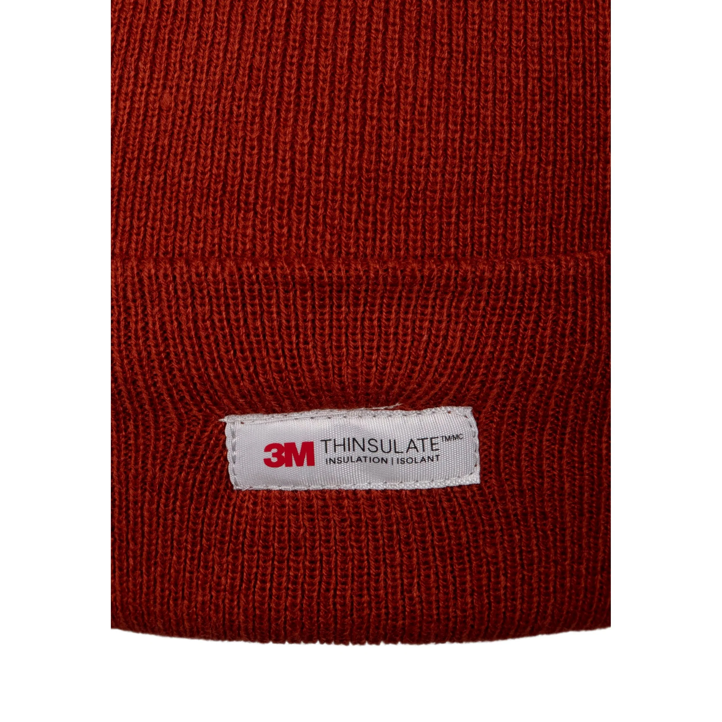 Littlebrook Adults Knitted and Lined Beanie Hat in Salsa - Image 4