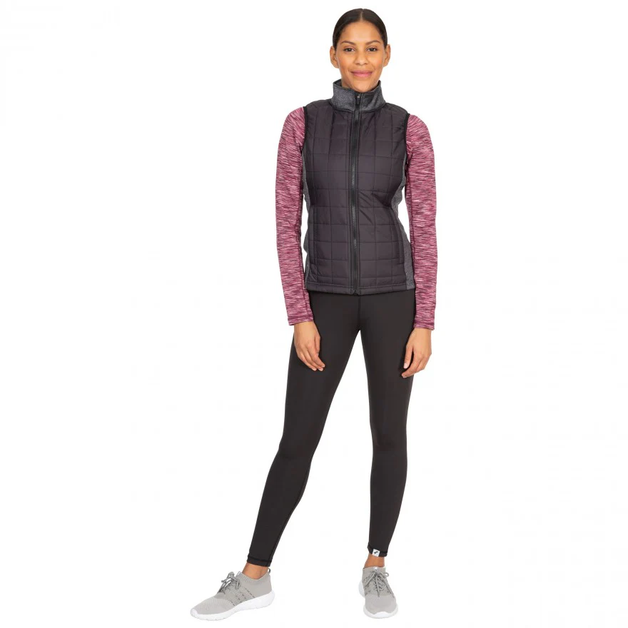 Lyla Women's Padded Gilet in Black with Grey - Image 3