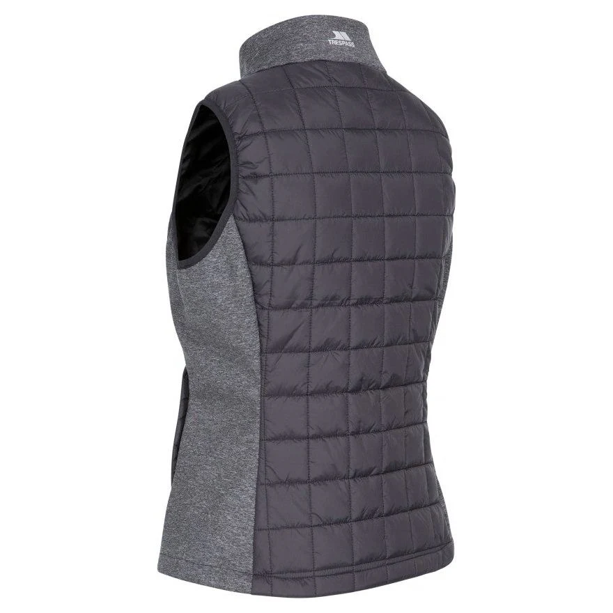 Lyla Women's Padded Gilet in Black with Grey - Image 4