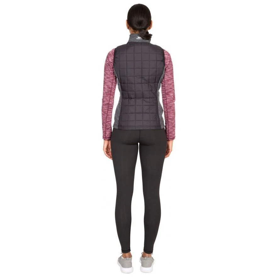 Lyla Women's Padded Gilet in Black with Grey - Image 6