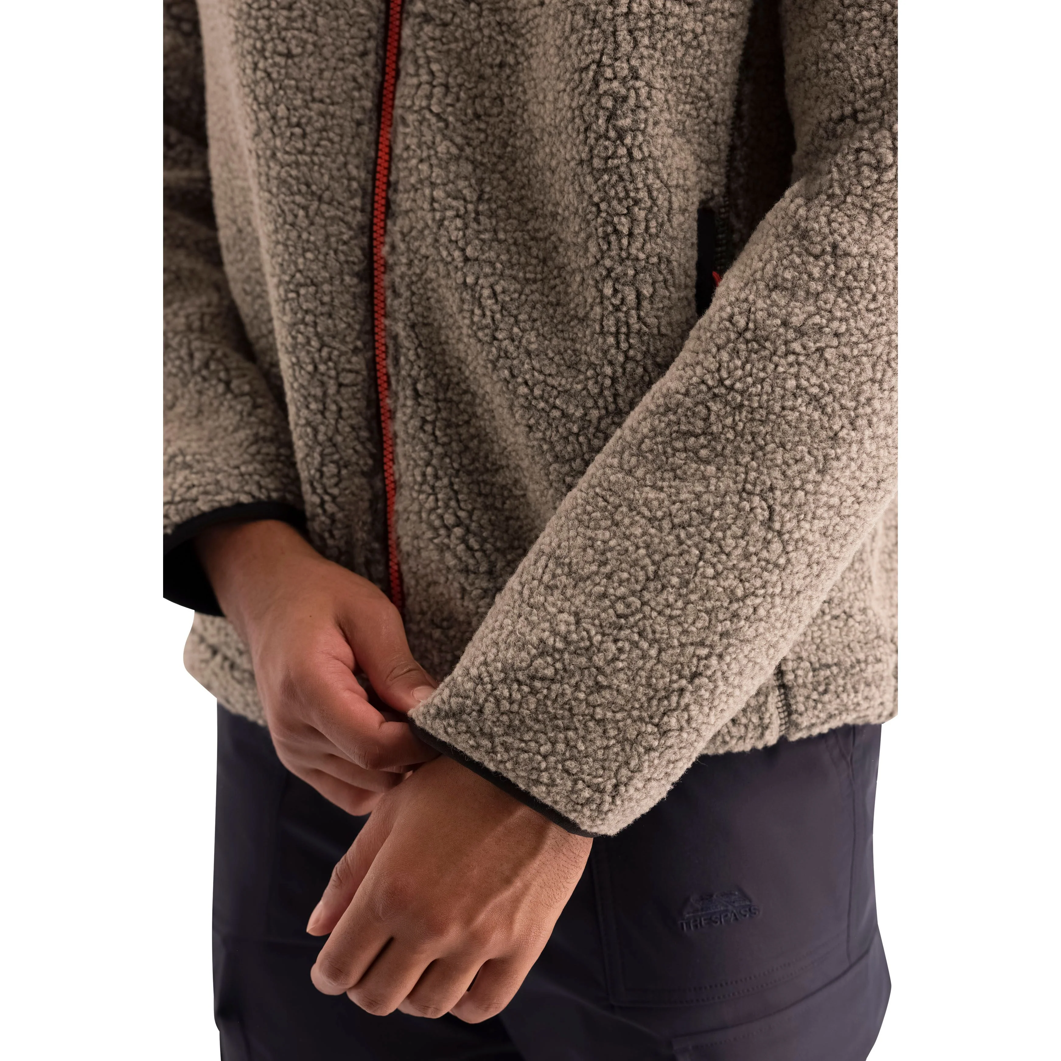 Maclarenton Men's Full Zip Fleece in Beige Marl - Image 11