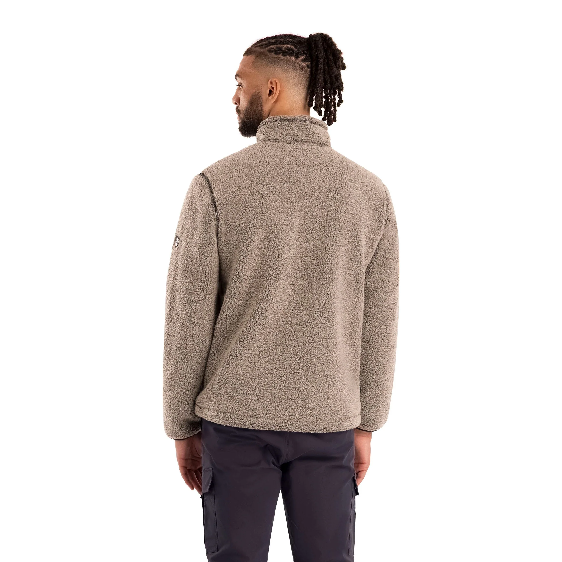 Maclarenton Men's Full Zip Fleece in Beige Marl - Image 8