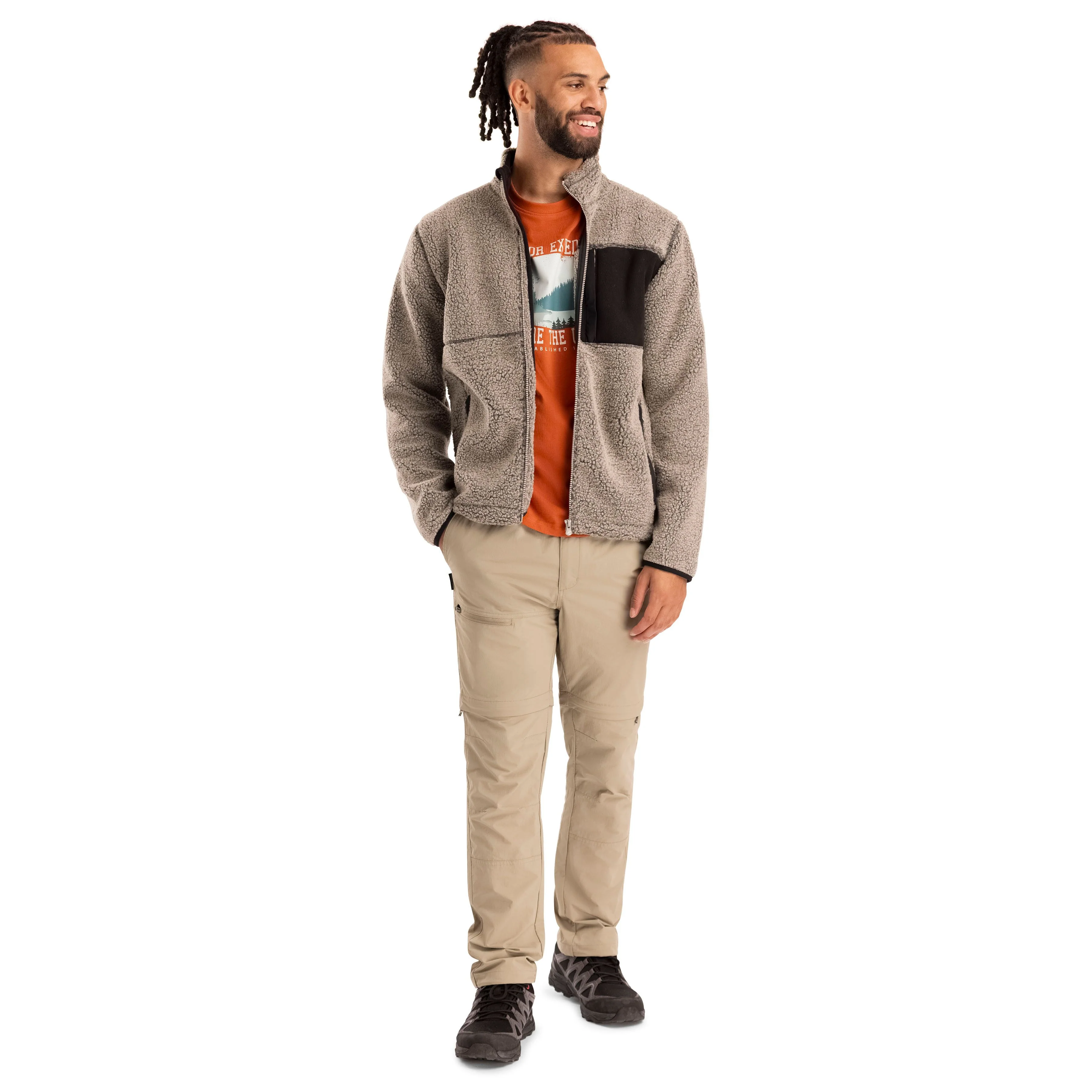 Maclarenton Men's Full Zip Fleece in Beige Marl - Image 9