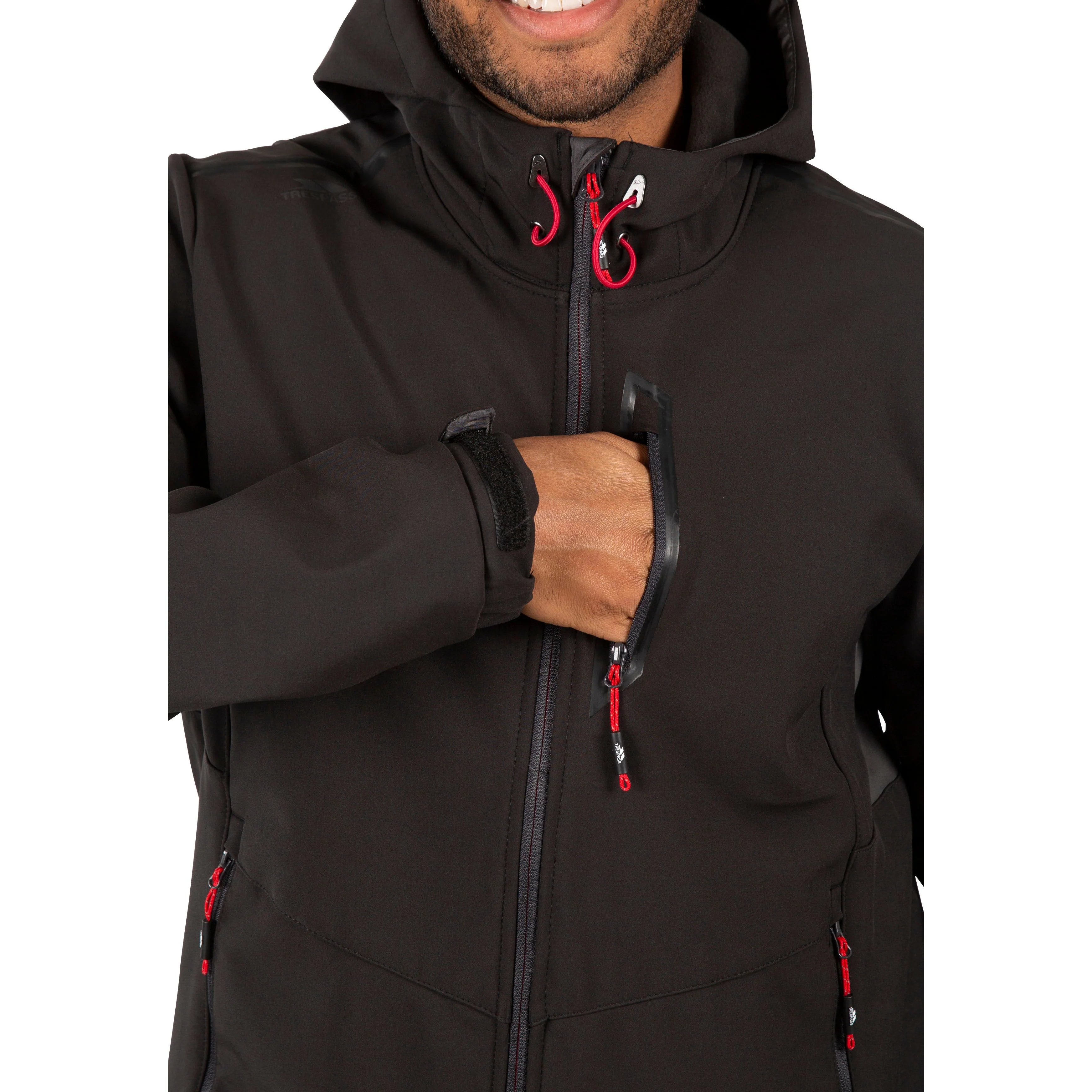 Trespass Mens Softshell Jacket Marlon in Black - Image 7